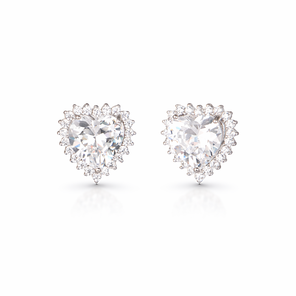 Orecchini con cuore in argento 925 - Orecchini Everlasting Love