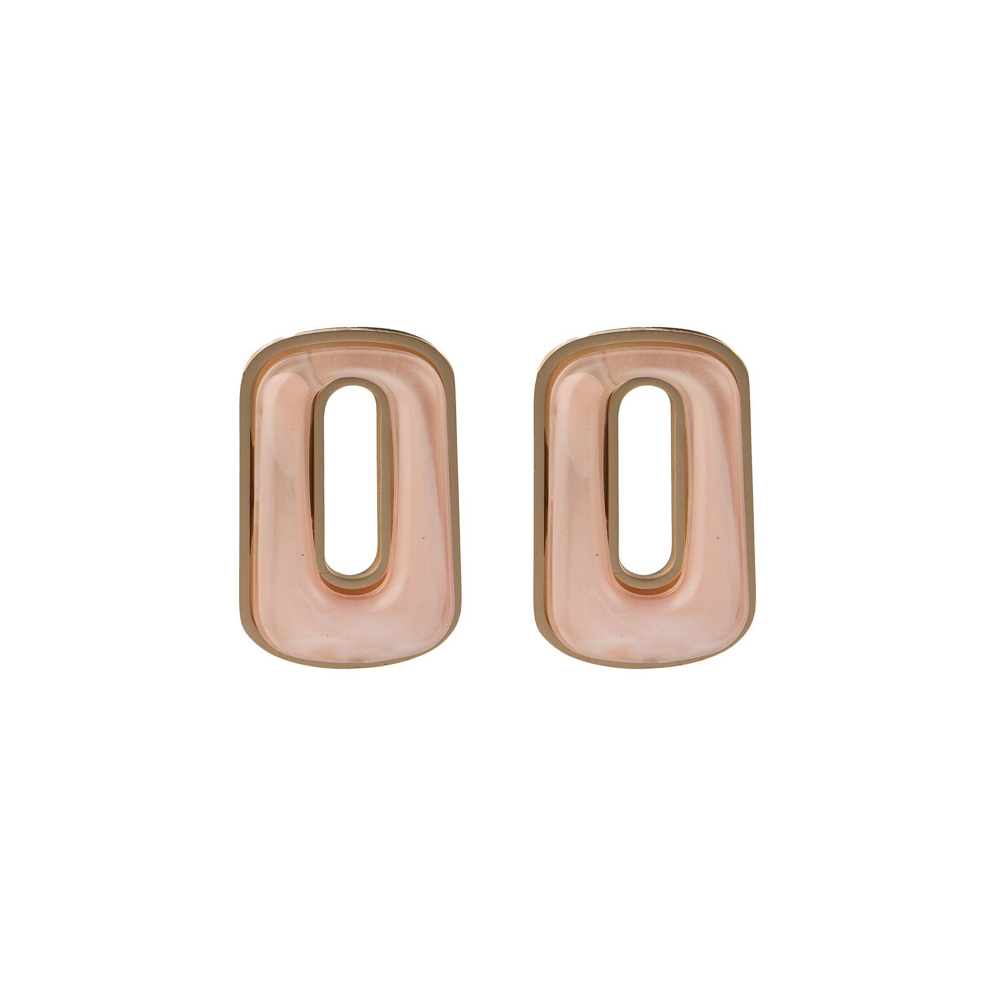 Orecchini dorato - Orecchini Bold Square Pink Blush