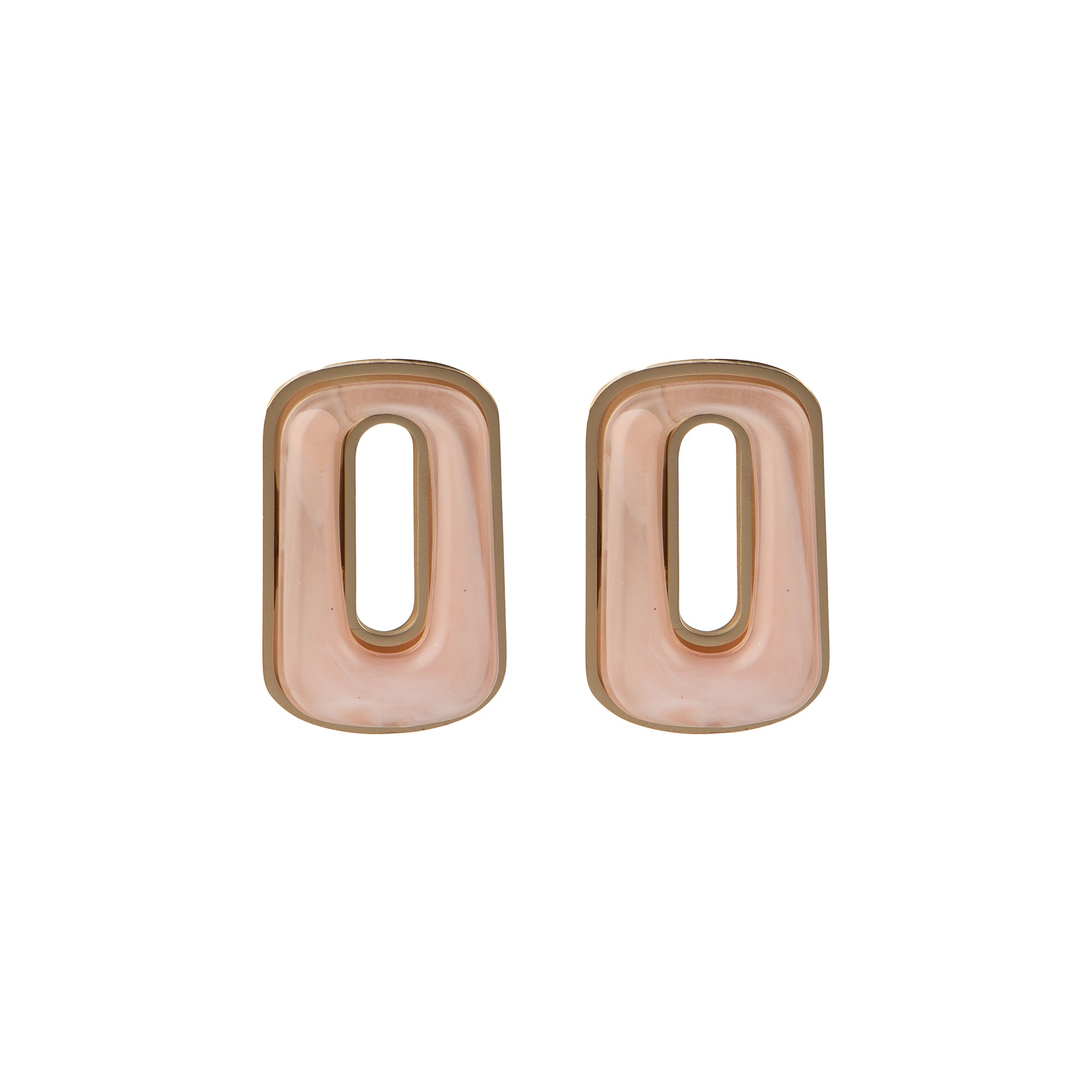 Orecchini dorato - Orecchini Bold Square Pink Blush