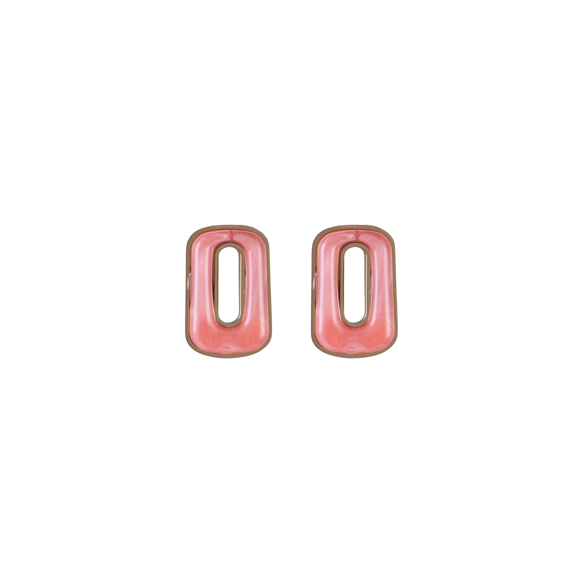 Orecchini dorato - Orecchini Bold Square Rosa