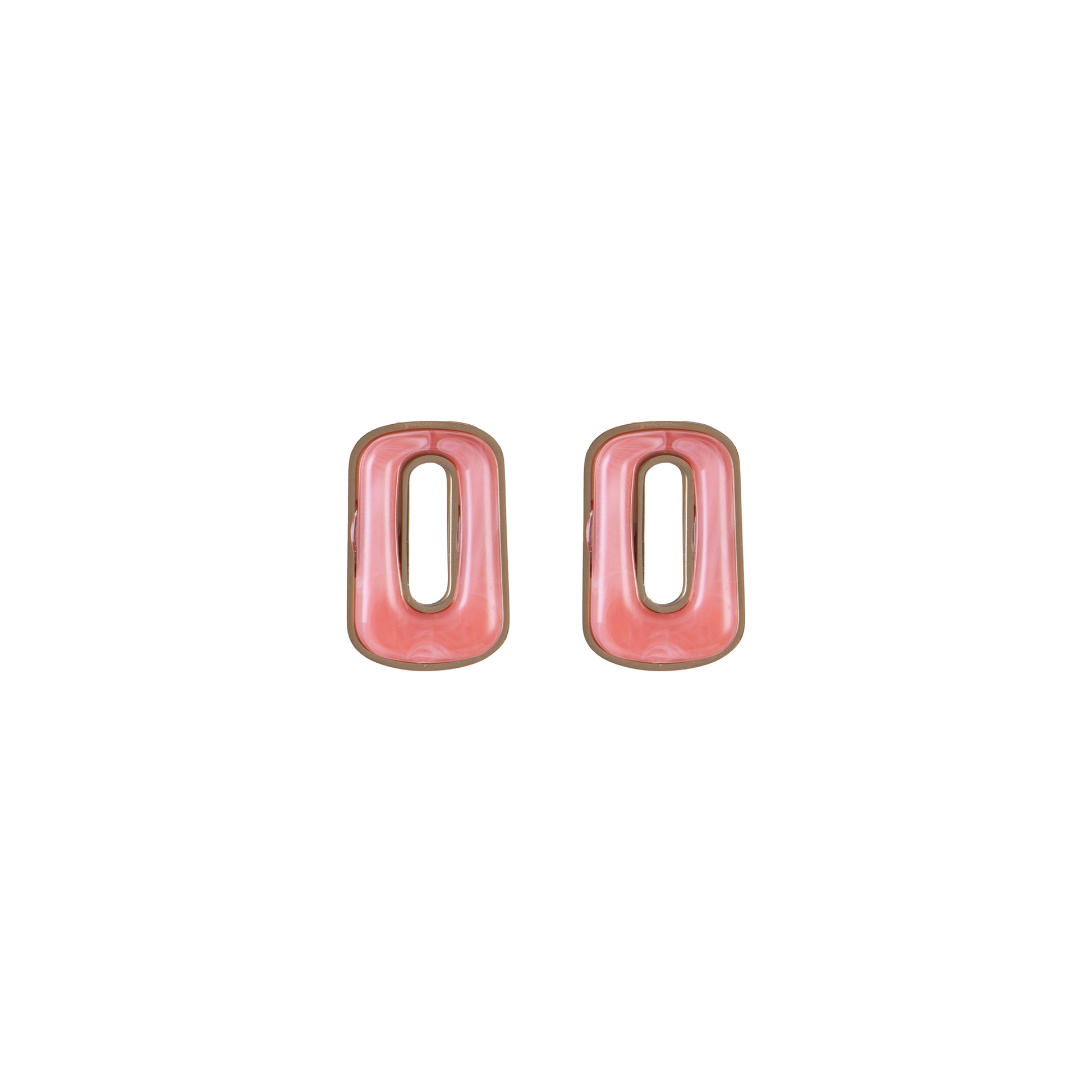 Orecchini dorato - Orecchini Bold Square Rosa