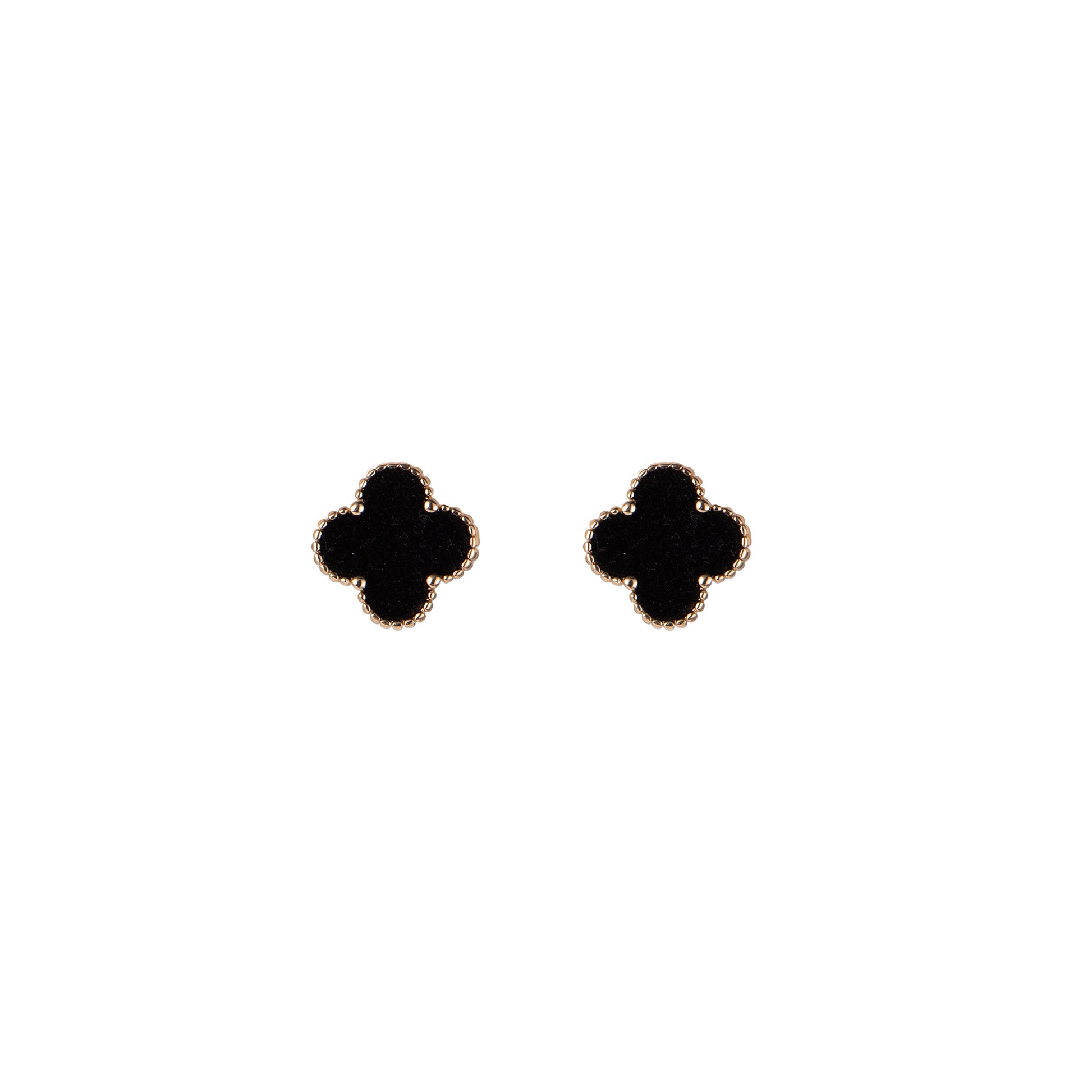 Orecchini dorato - Orecchini Quadrifoglio - NERO