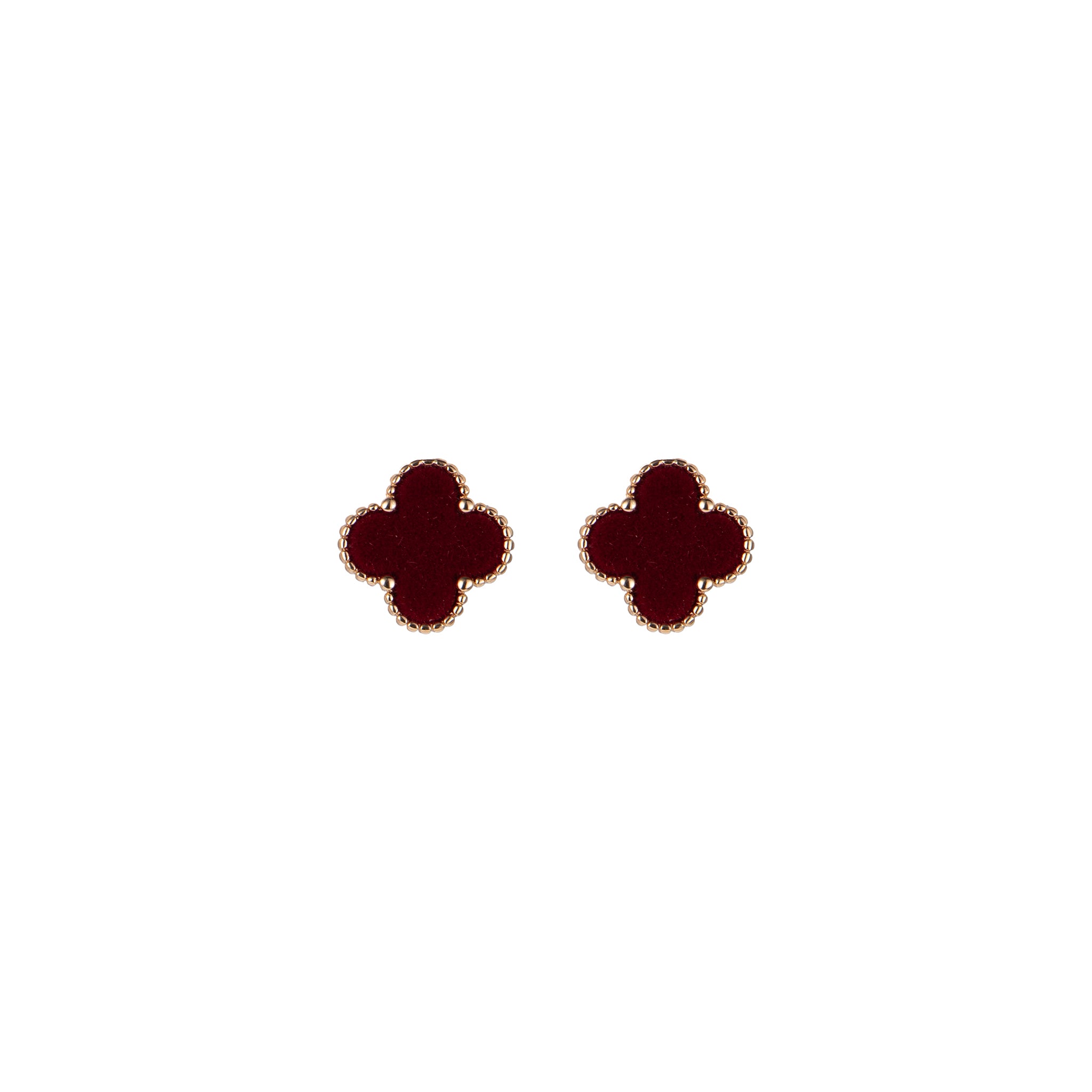 Orecchini dorato - Orecchini Quadrifoglio - ROSSO