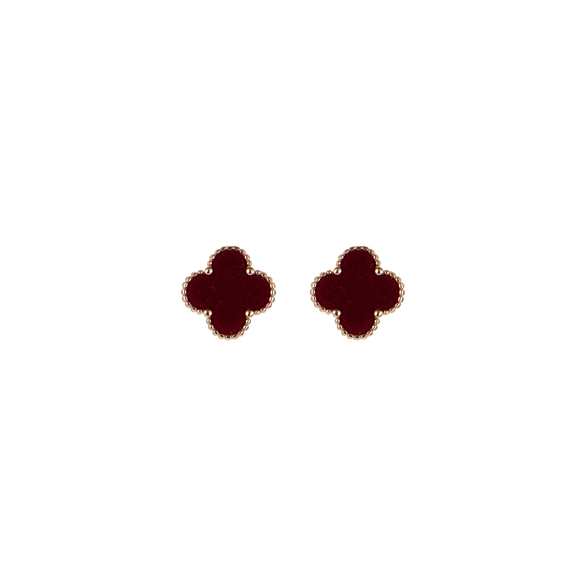 Orecchini dorato - Orecchini Quadrifoglio - ROSSO