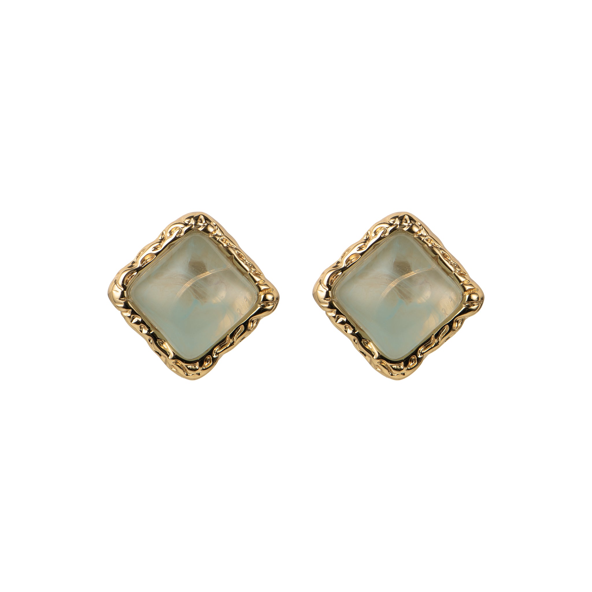 Orecchini dorato - Orecchini Square Gold Light Azure