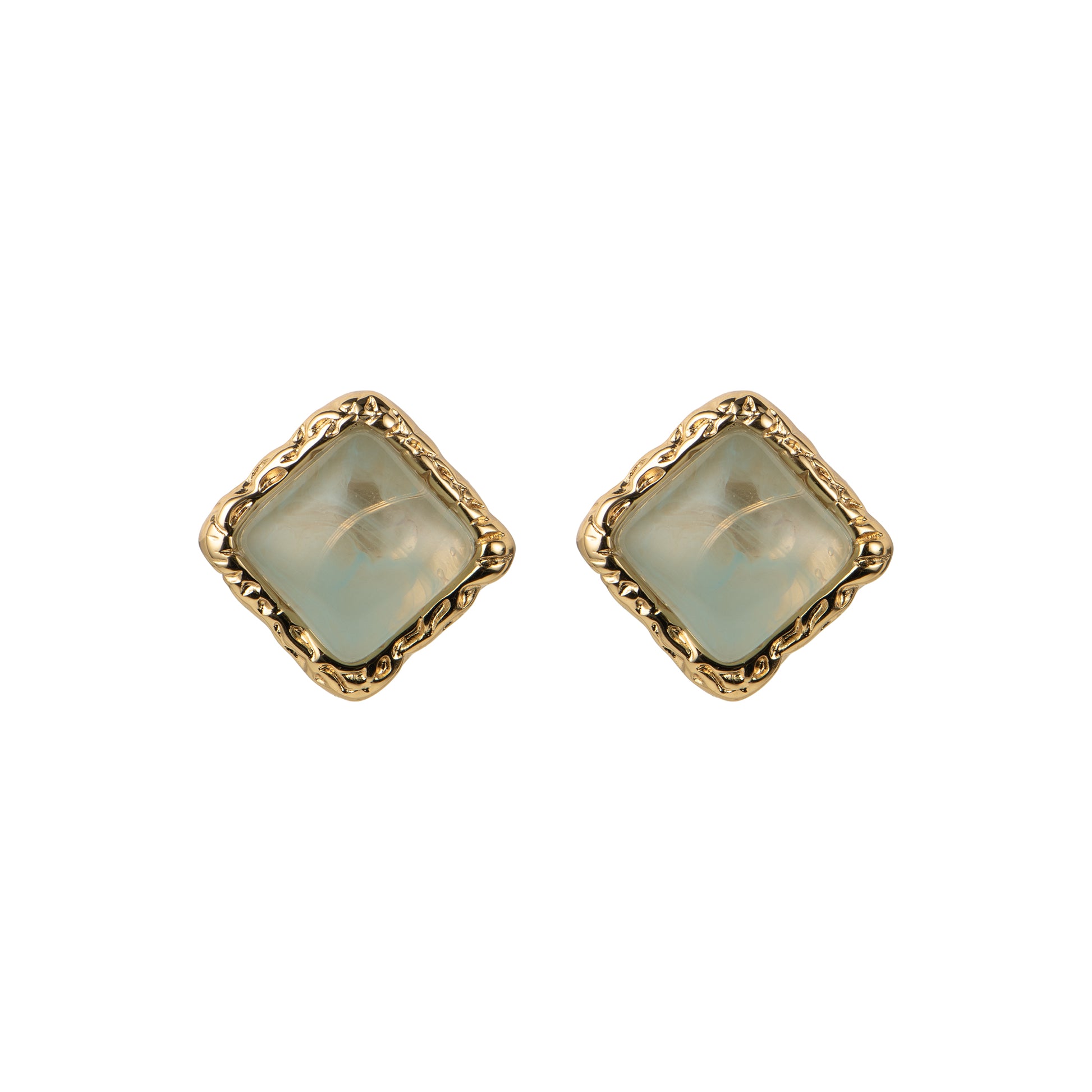 Orecchini dorato - Orecchini Square Gold Light Azure