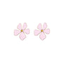 Orecchini dorato con smalto - Orecchini Flora - ROSA 