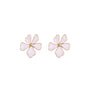 Orecchini dorato con smalto - Orecchini Flora - ROSA CHIARO
