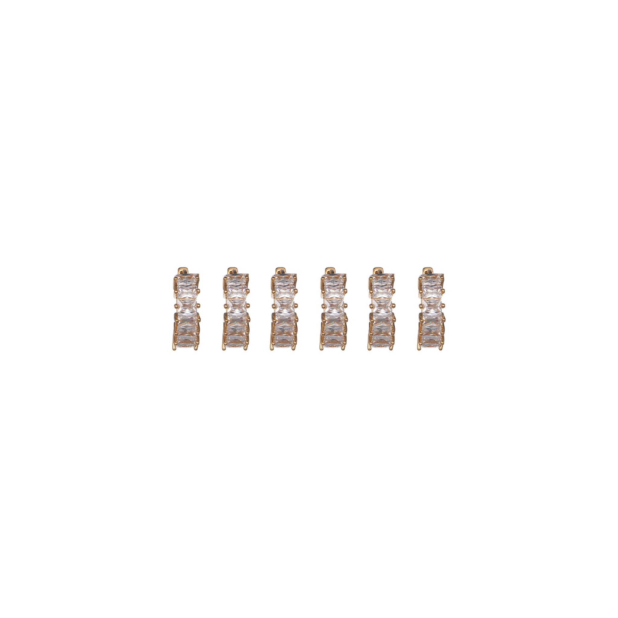 Orecchini dorato con zirconi - Orecchini Set Crystal Baguette