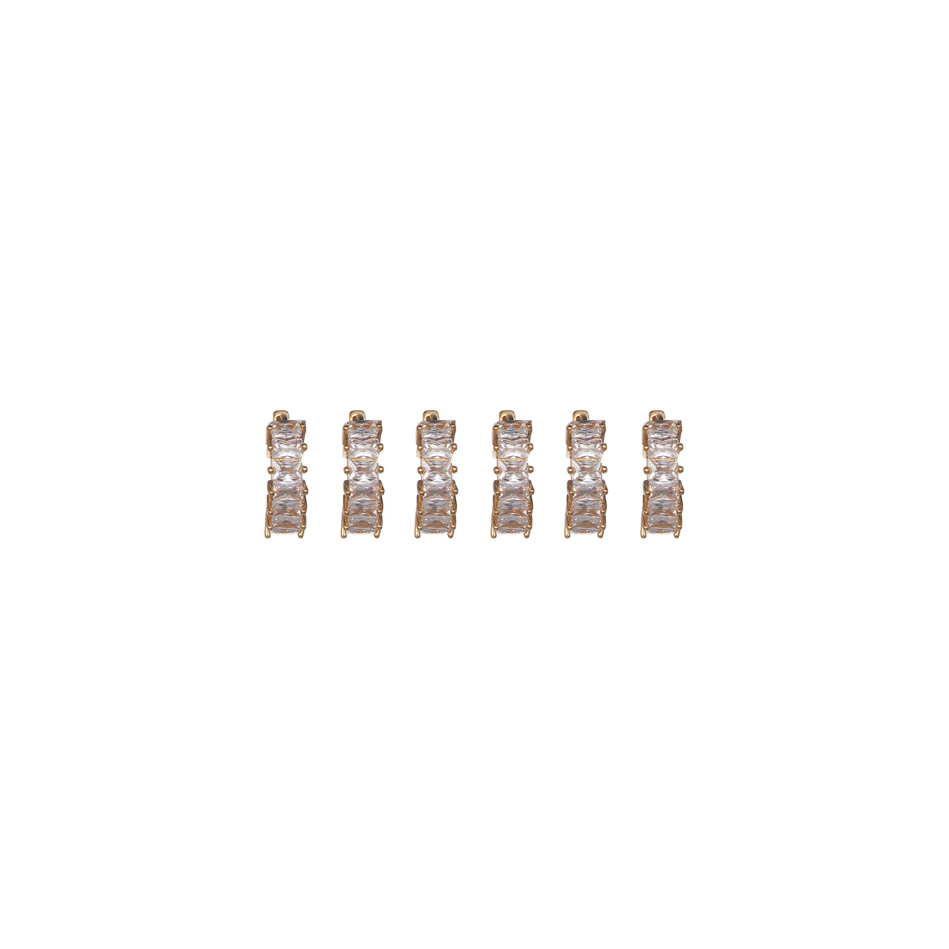 Orecchini dorato con zirconi - Orecchini Set Crystal Baguette