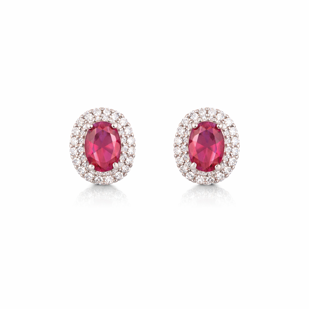 Orecchini in argento 925 - Orecchini Luce Eterna Ruby Red