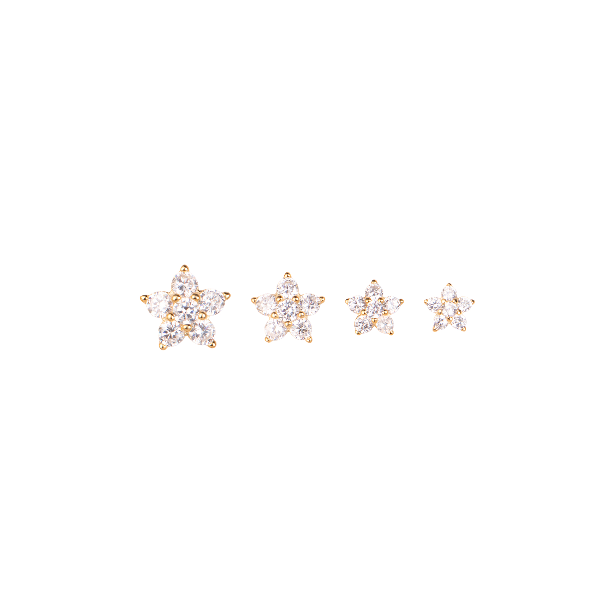Orecchini in argento 925 - Orecchini Stars Gold
