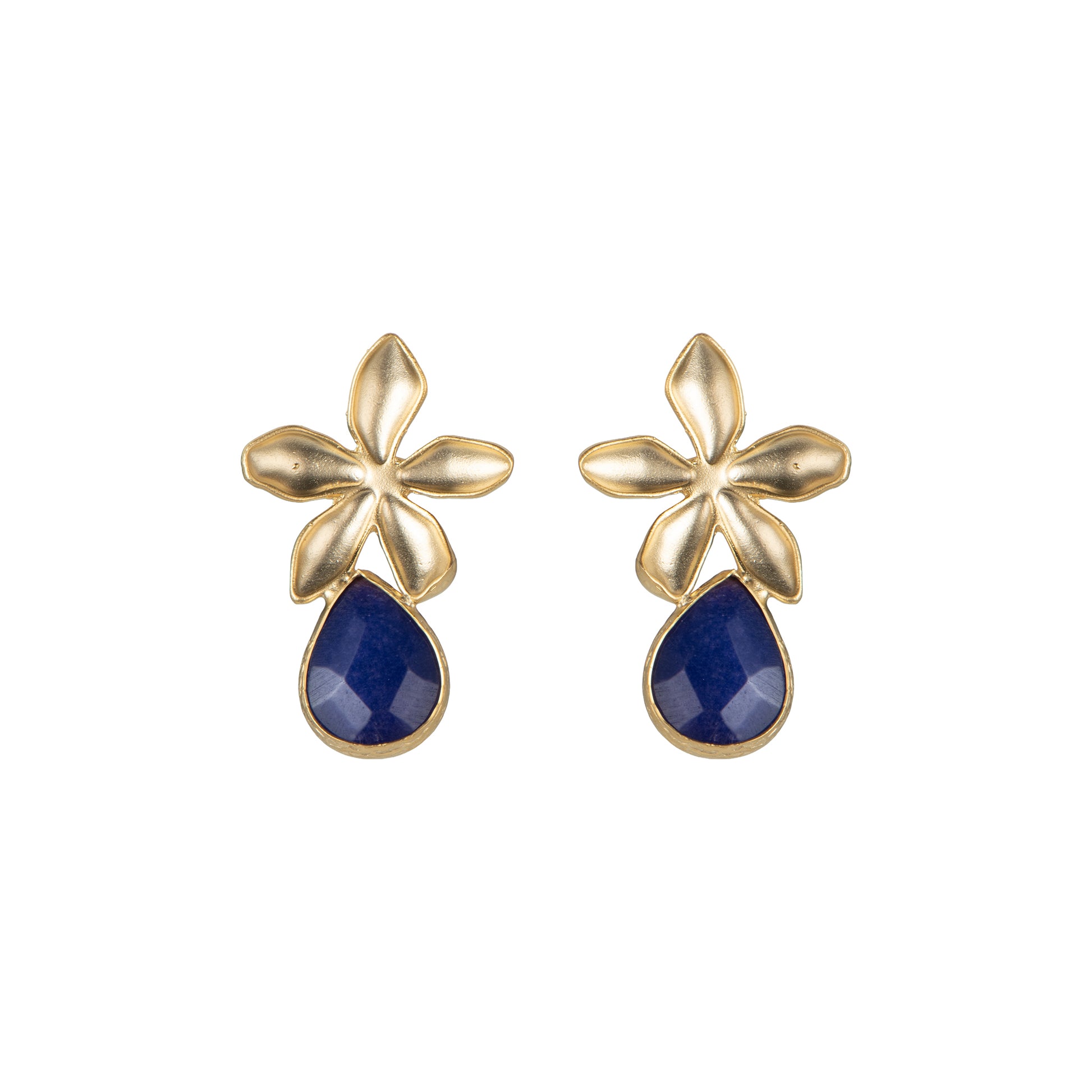 Orecchini pendenti dorato - Orecchini Blue Drop