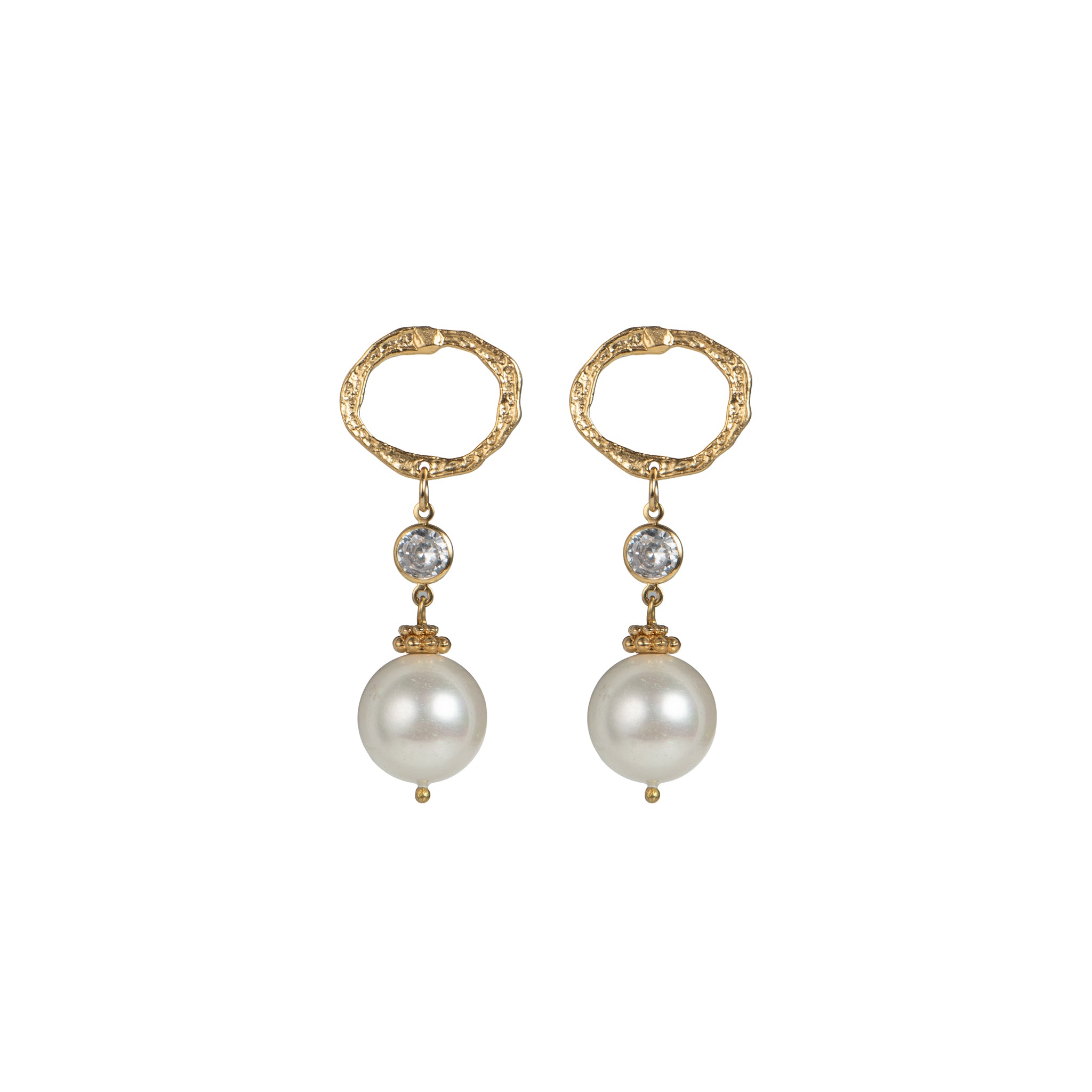 Orecchini pendenti dorato - Orecchini Gold Pearls