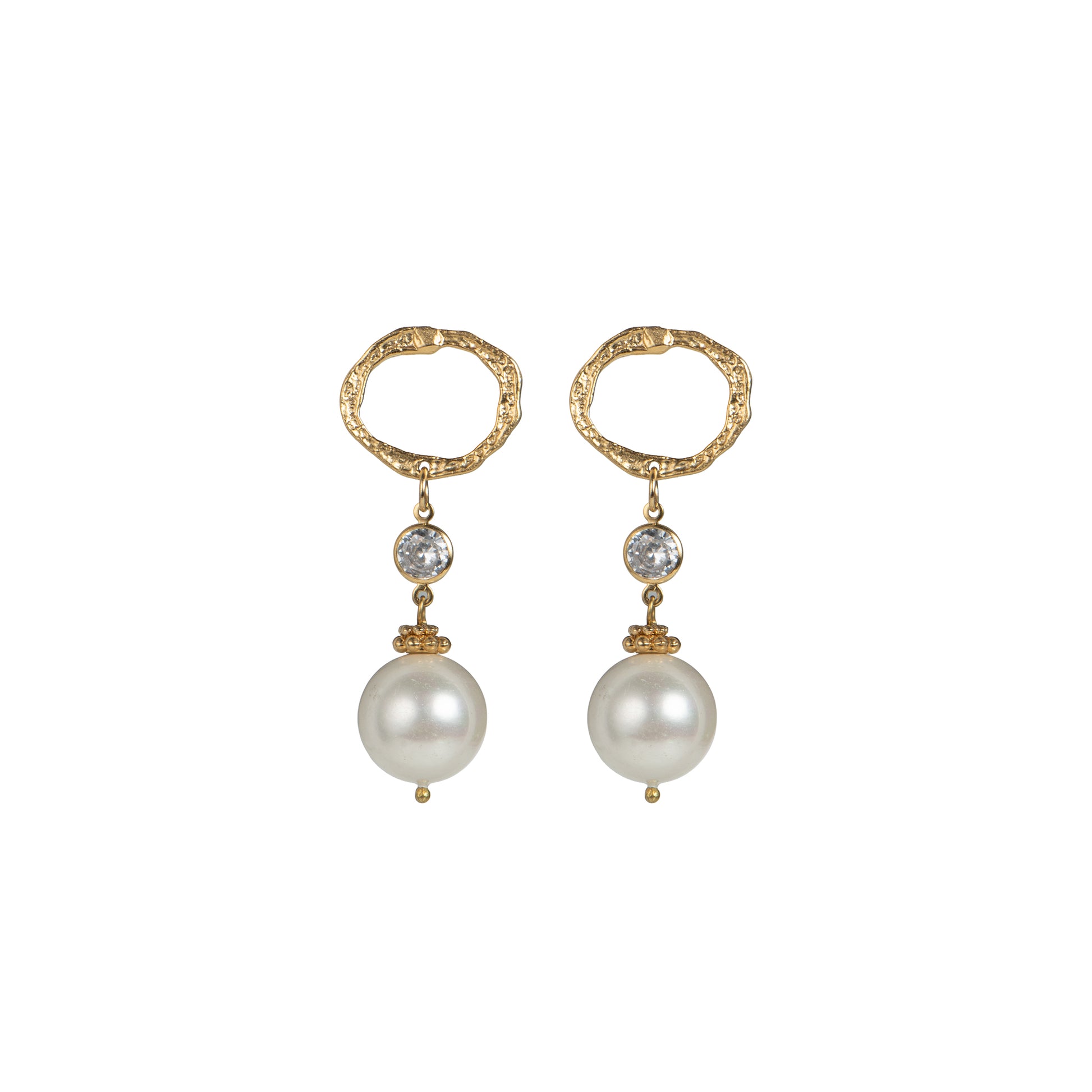 Orecchini pendenti dorato - Orecchini Gold Pearls