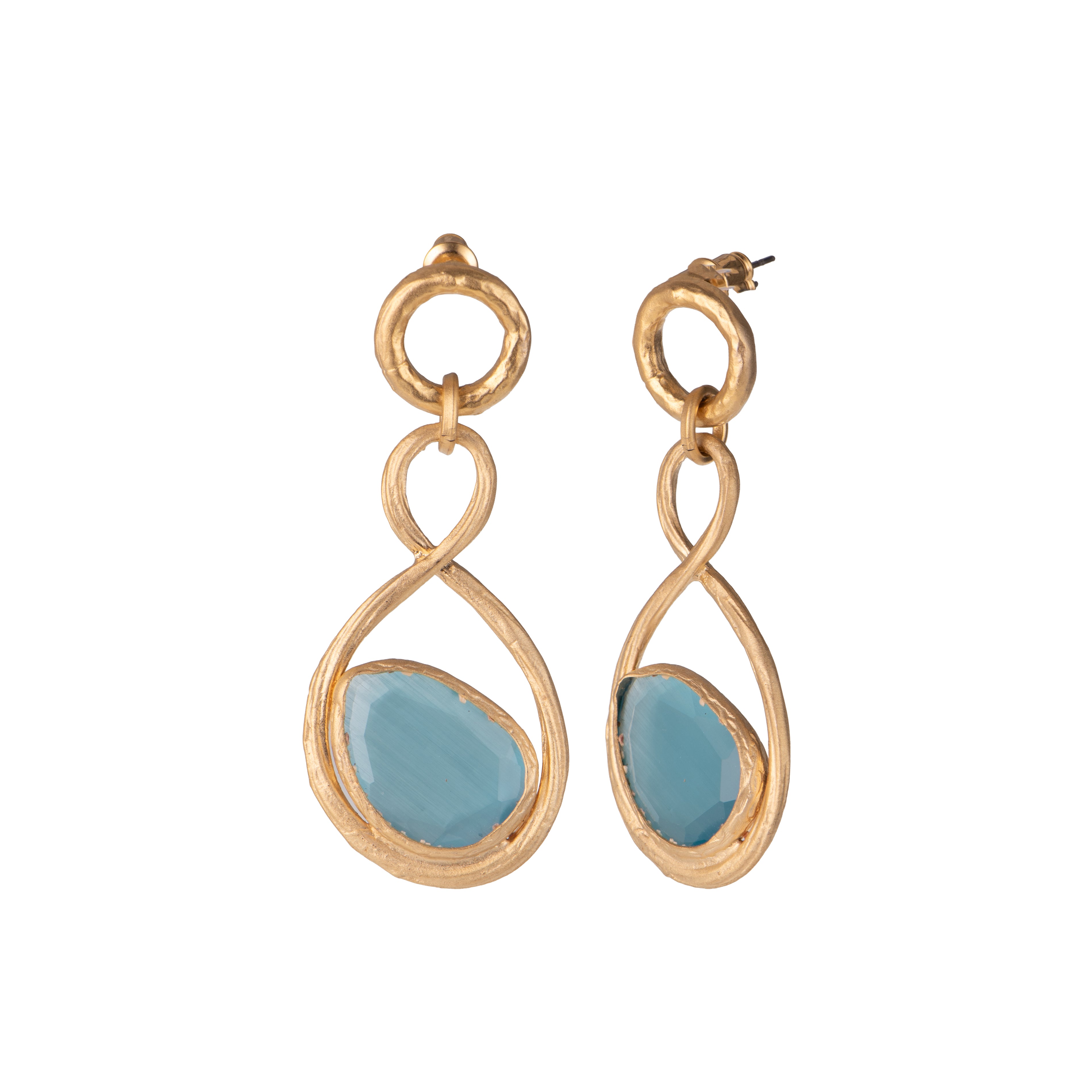 Orecchini pendenti dorato - Orecchini Mediterranea Azure Dream