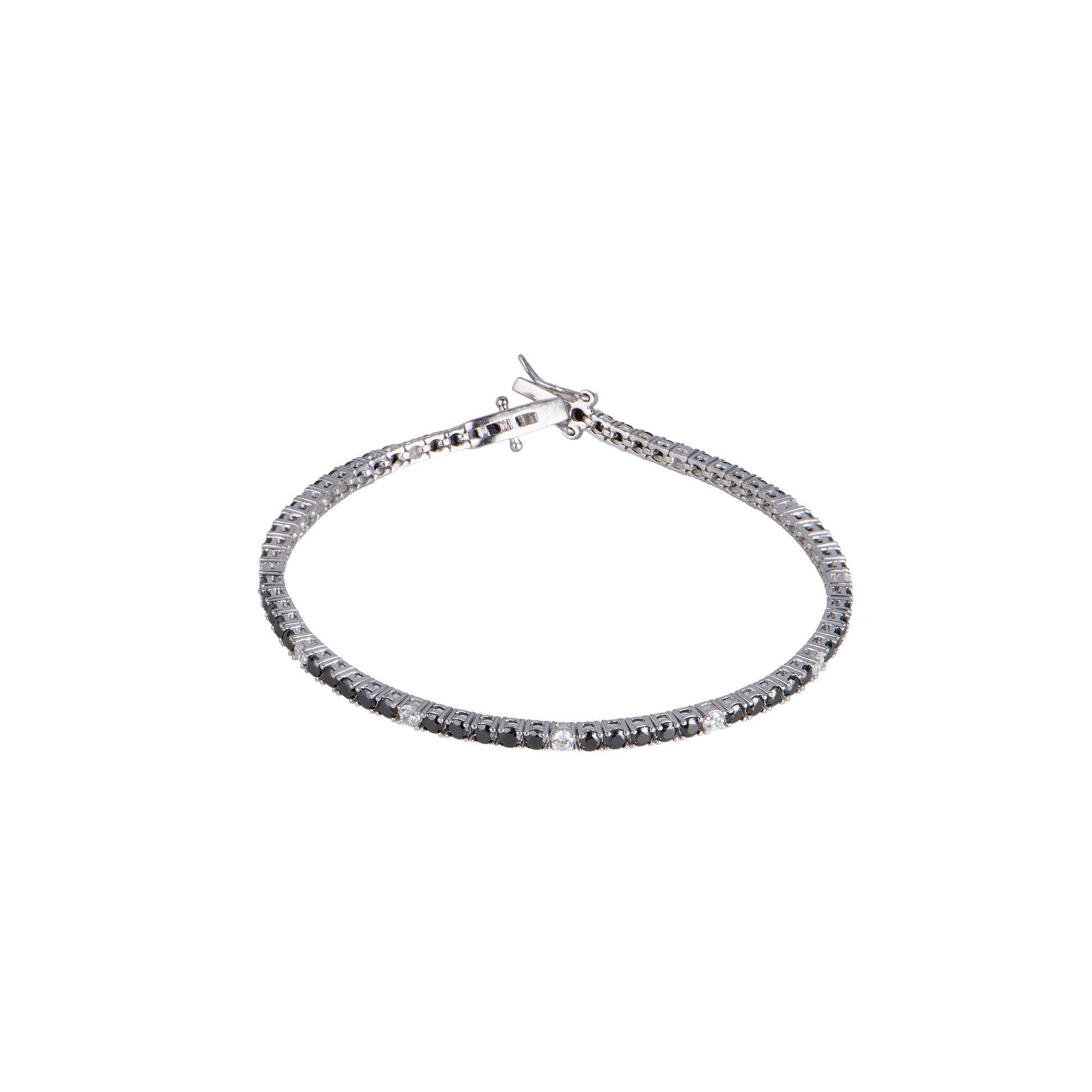 Gioiello in argento 925 con zirconi - Tennis Silver Balck and White