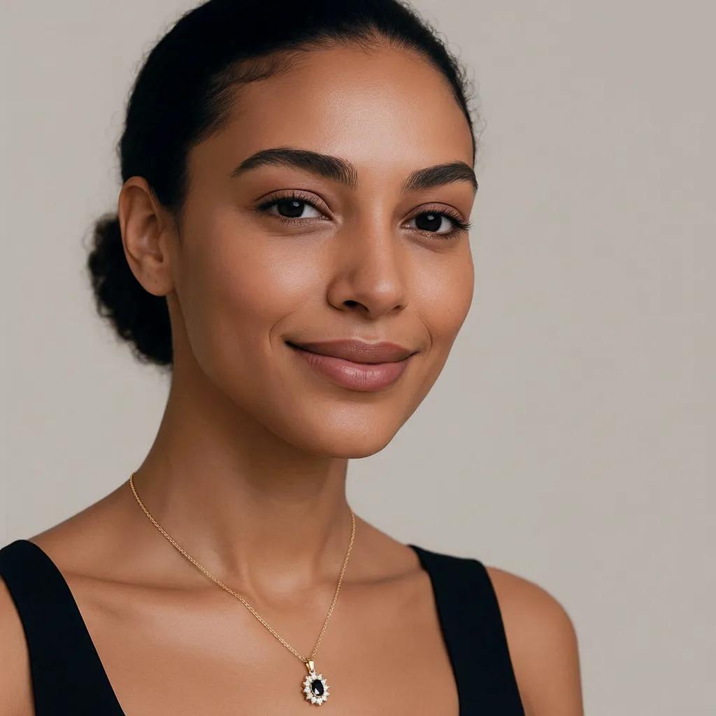 Collana pendenti dorato con zirconi - Collana Royal Black