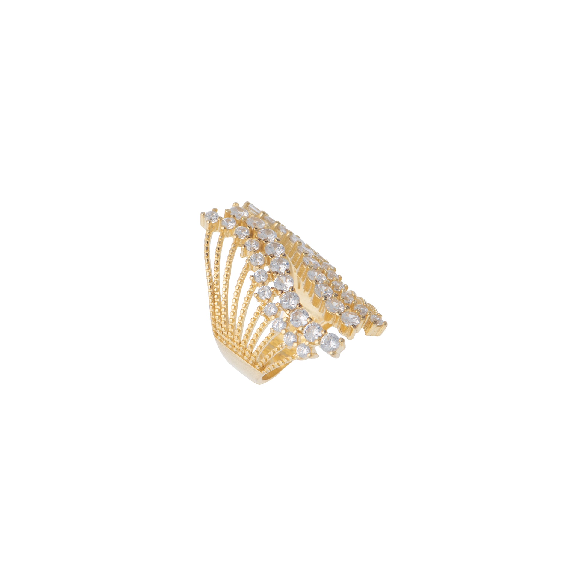 Anello in argento 925 con zirconi - Anello Gold Diva Glow