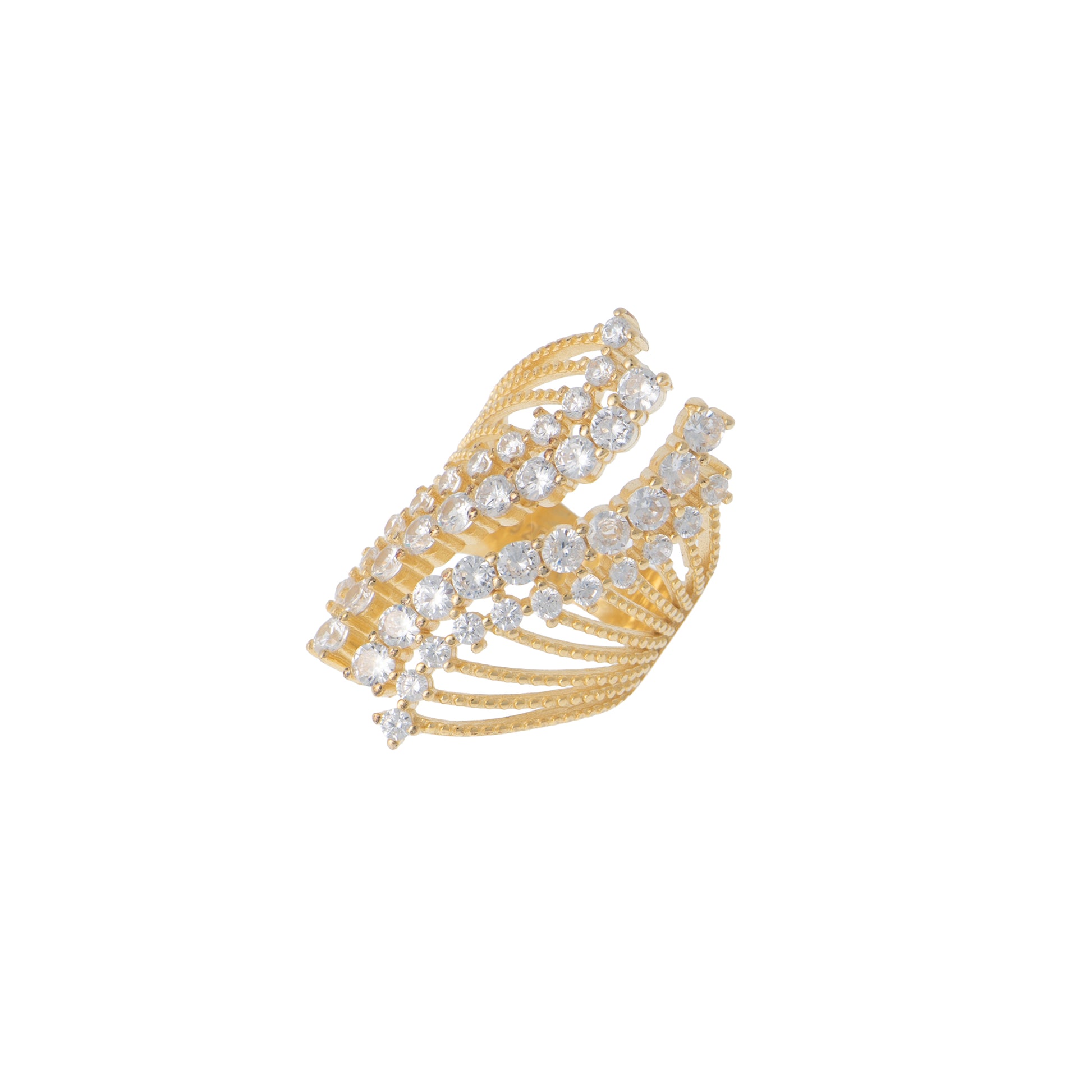 Anello in argento 925 con zirconi - Anello Gold Diva Glow