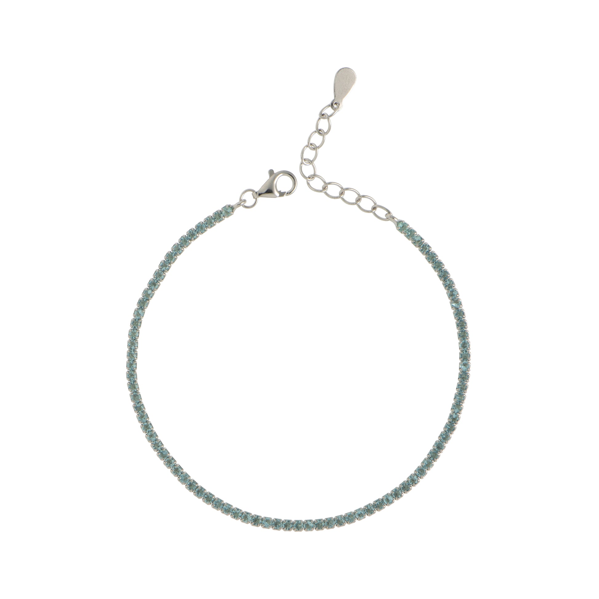Gioiello in argento 925 con zirconi - Tennis Aqua Glow
