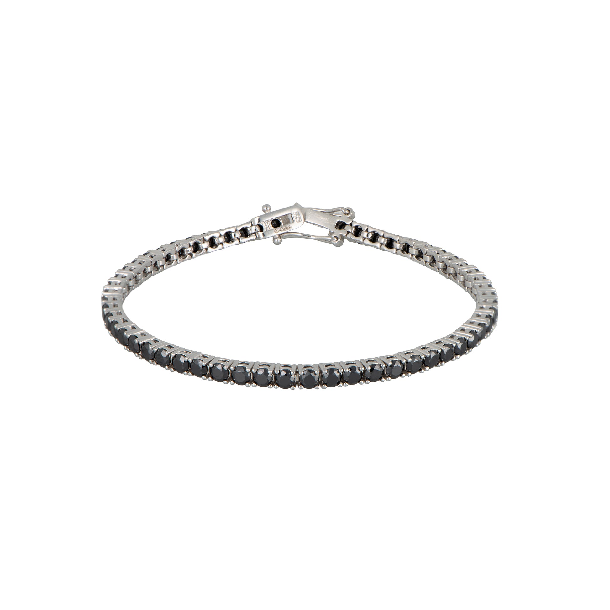 Gioiello in argento 925 con zirconi - Tennis Silver Black M