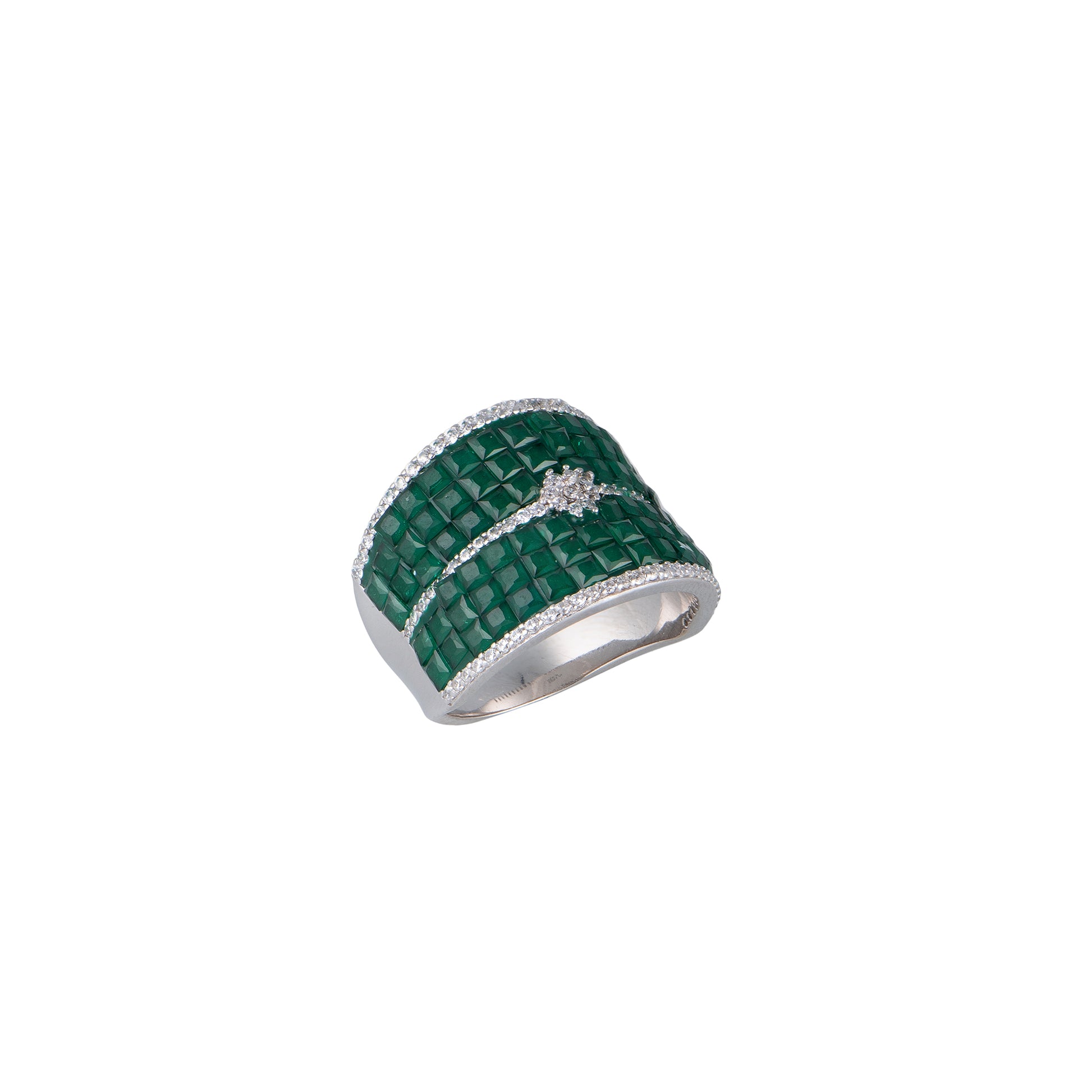 Anello in argento 925 con zirconi - Anello Emerald Band