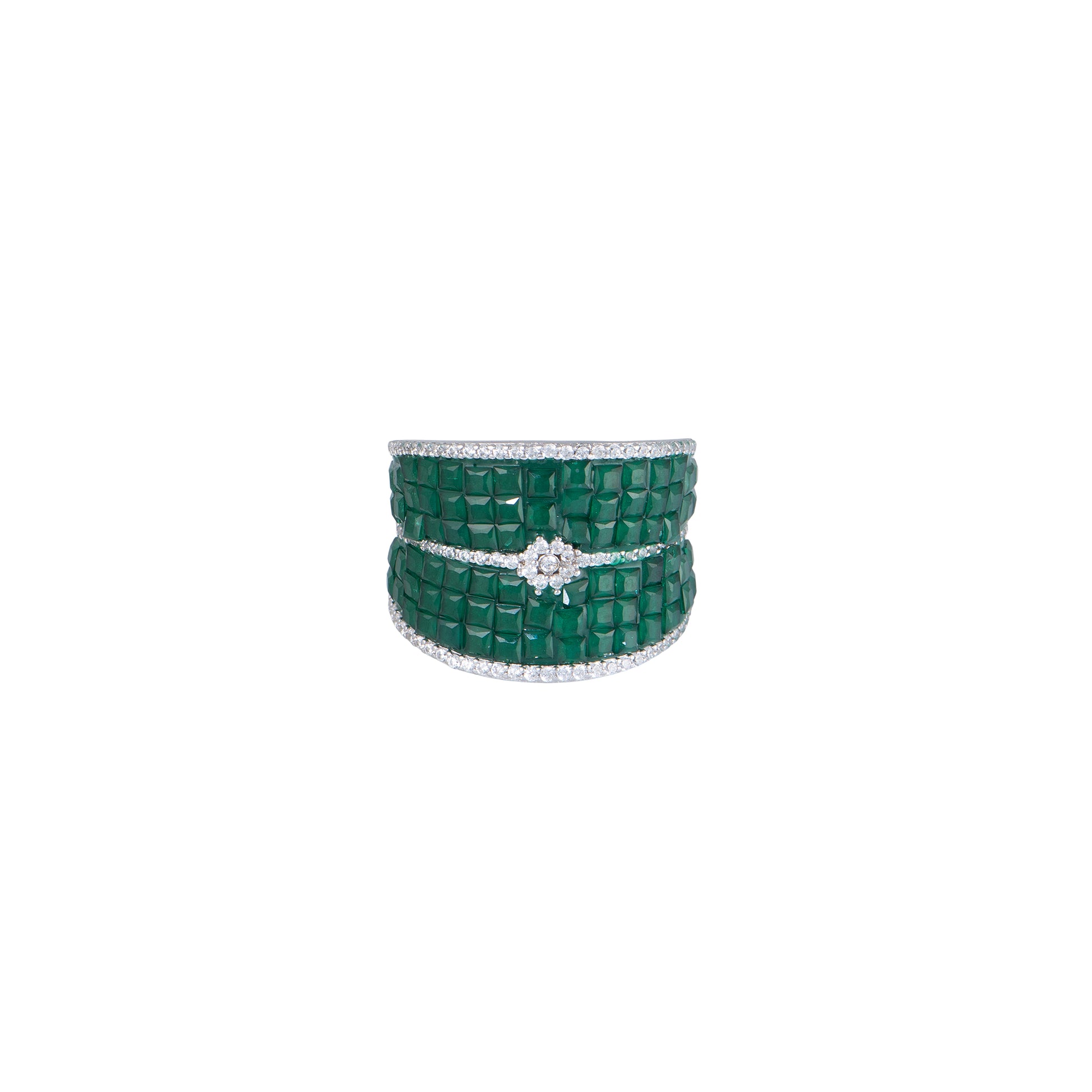 Anello in argento 925 con zirconi - Anello Emerald Band