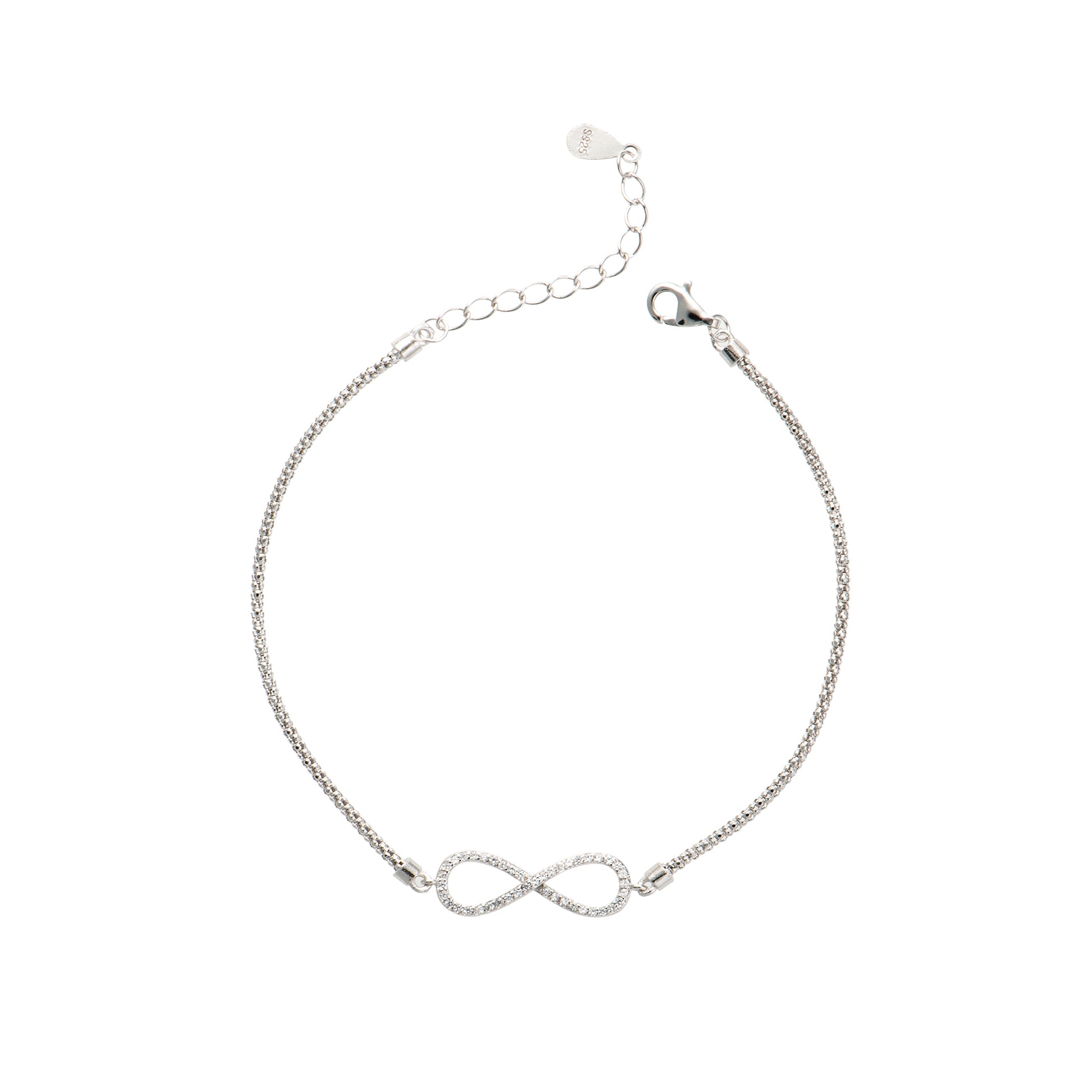 Gioiello pendenti con cuore in argento 925 con zirconi - Barcciale Argento 925 Infinity Light