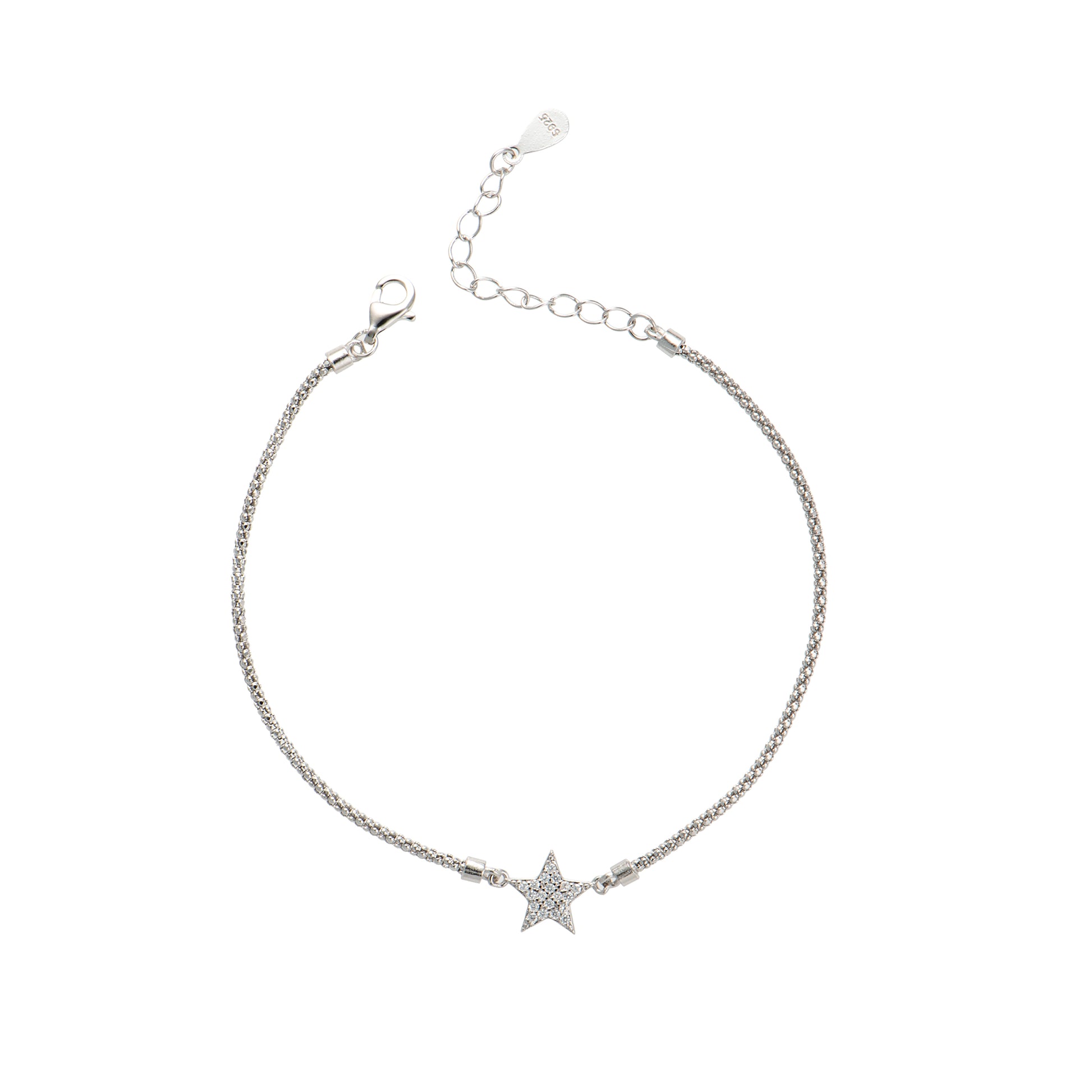 Gioiello pendenti con cuore in argento 925 con zirconi - Barcciale Argento 925 Star