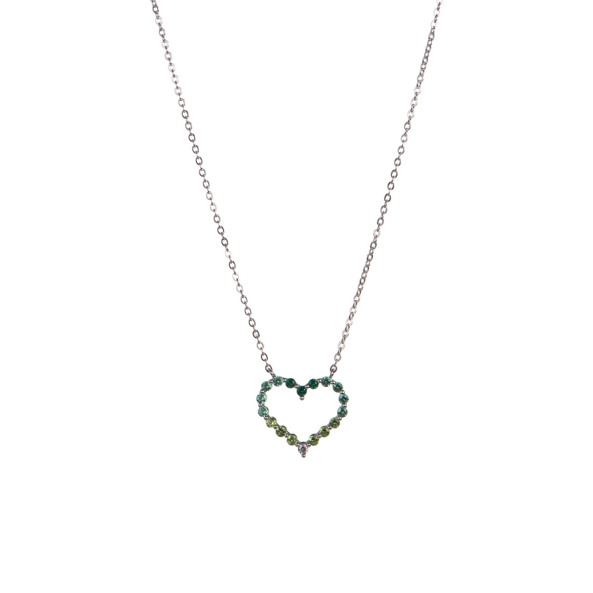 Collana pendenti con cuore in argento 925 con zirconi - Collana Silver Layered Hearts