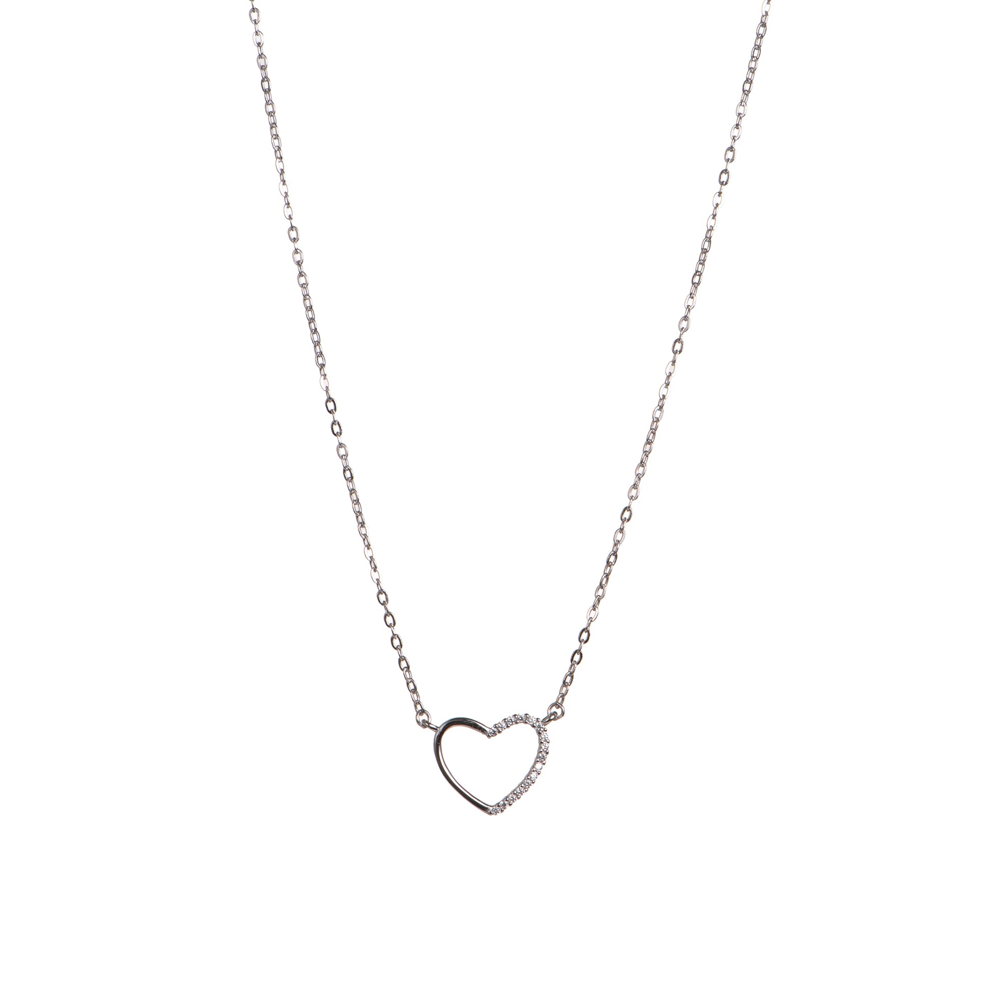 Collana pendenti con cuore in argento 925 con zirconi - Collana Luce del Cuore