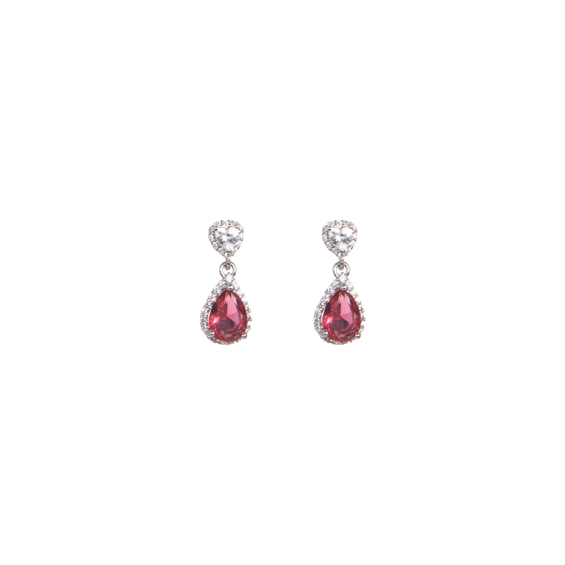 Orecchini pendenti con cuore in argento 925 con zirconi - Orecchini Essenza 925