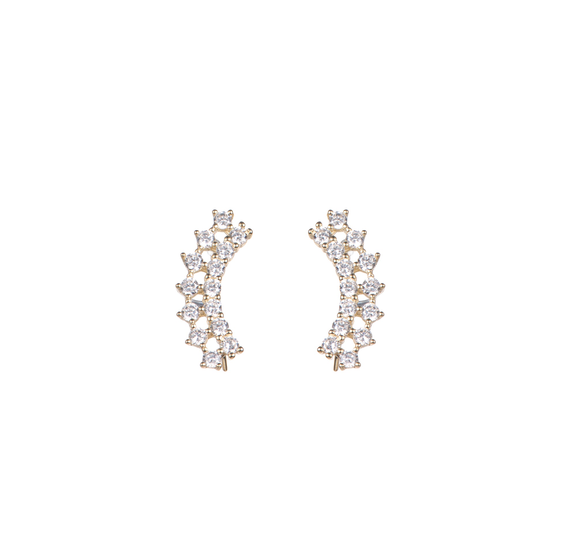 Orecchini in argento 925 con zirconi - Orecchini Half Moon Clips 925