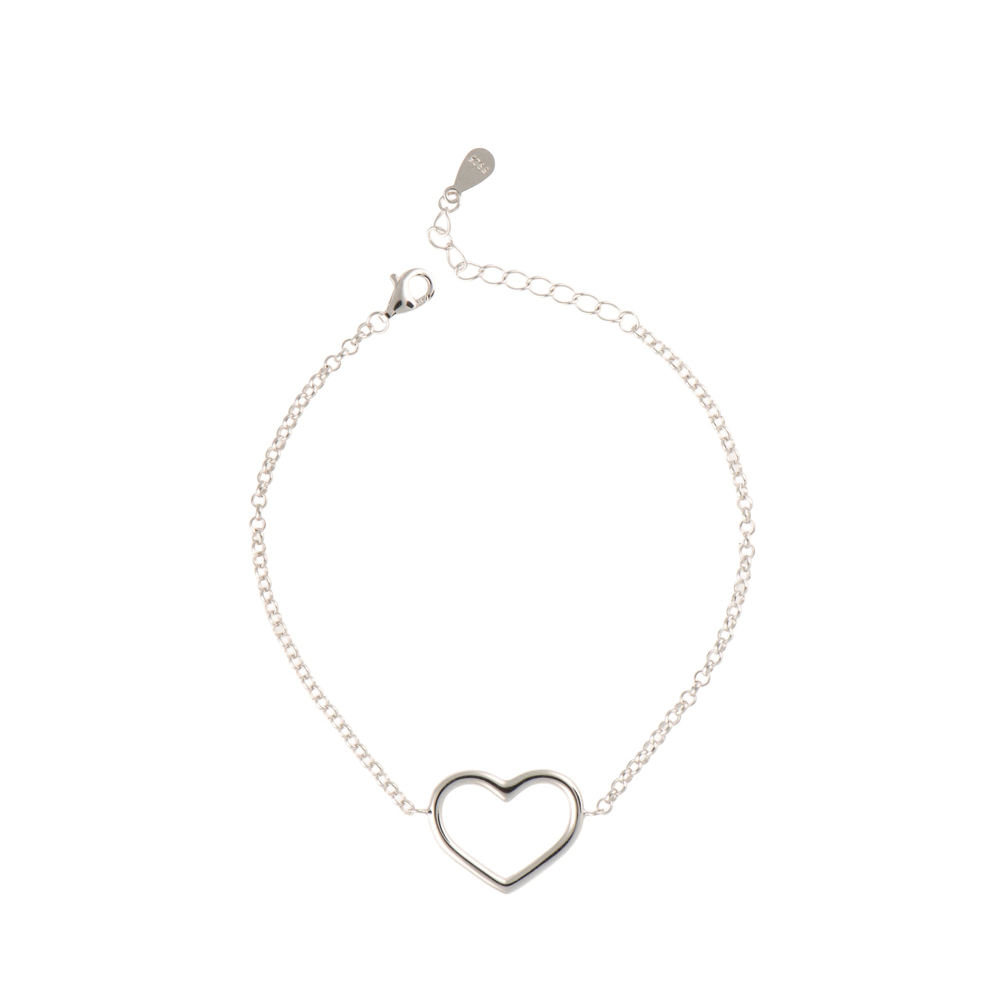 Bracciale con cuore in argento 925 - Bracciale Argento 925 Pure Love