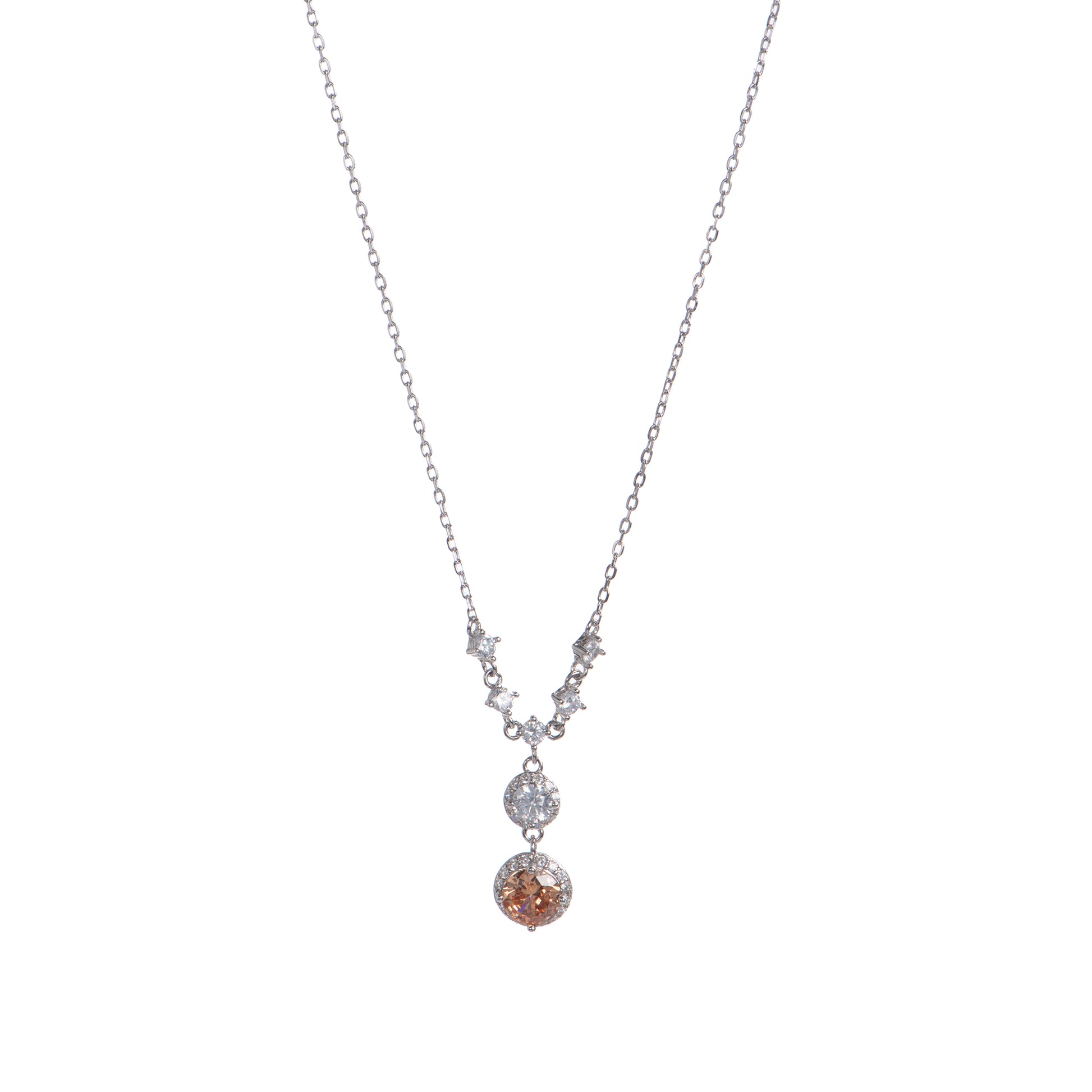 Collana pendenti in argento 925 con zirconi - Collana Crystal Serenity – Punto Luce Doppio in Argento 925