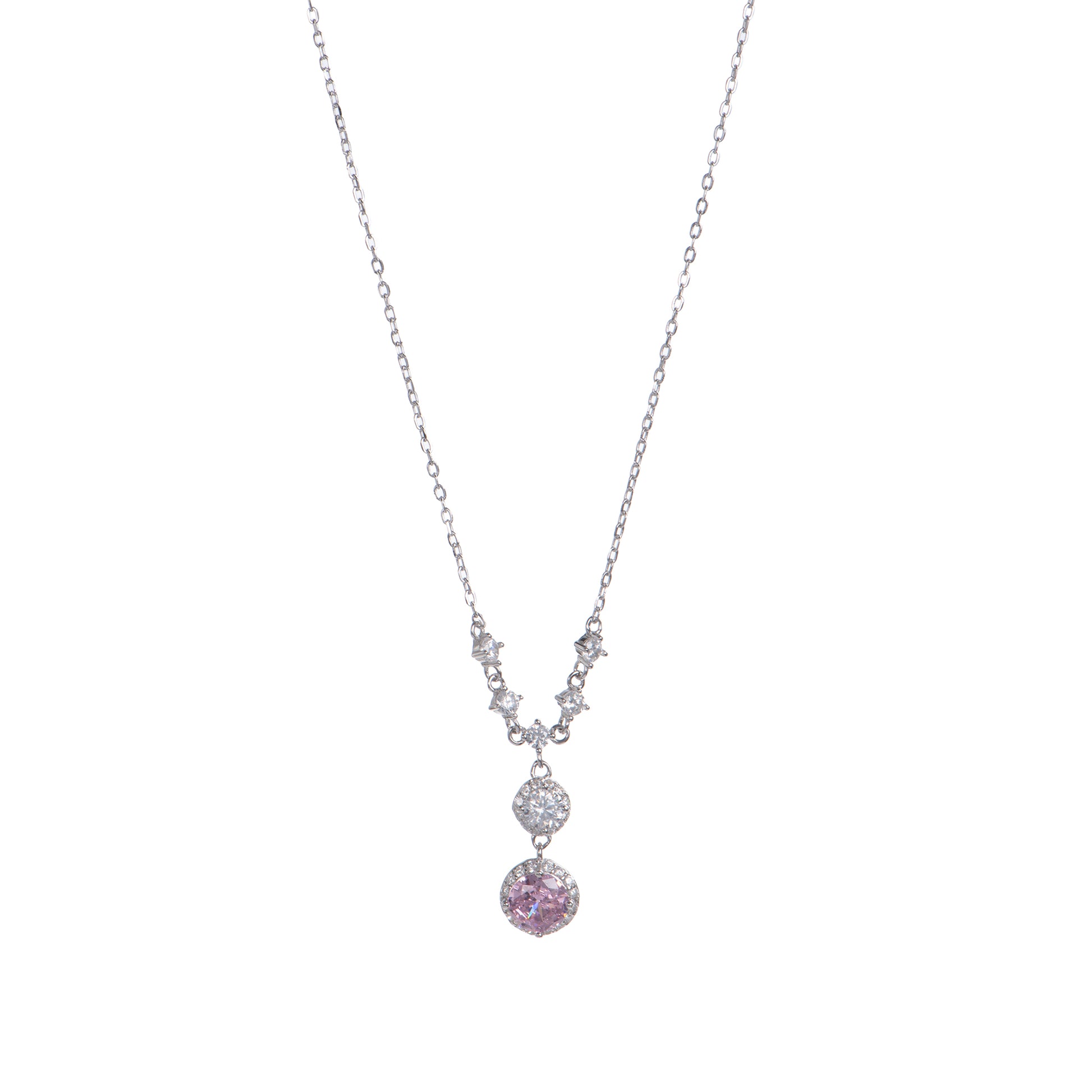 Collana pendenti in argento 925 con zirconi - Collana Crystal Serenity – Punto Luce Doppio in Argento 925