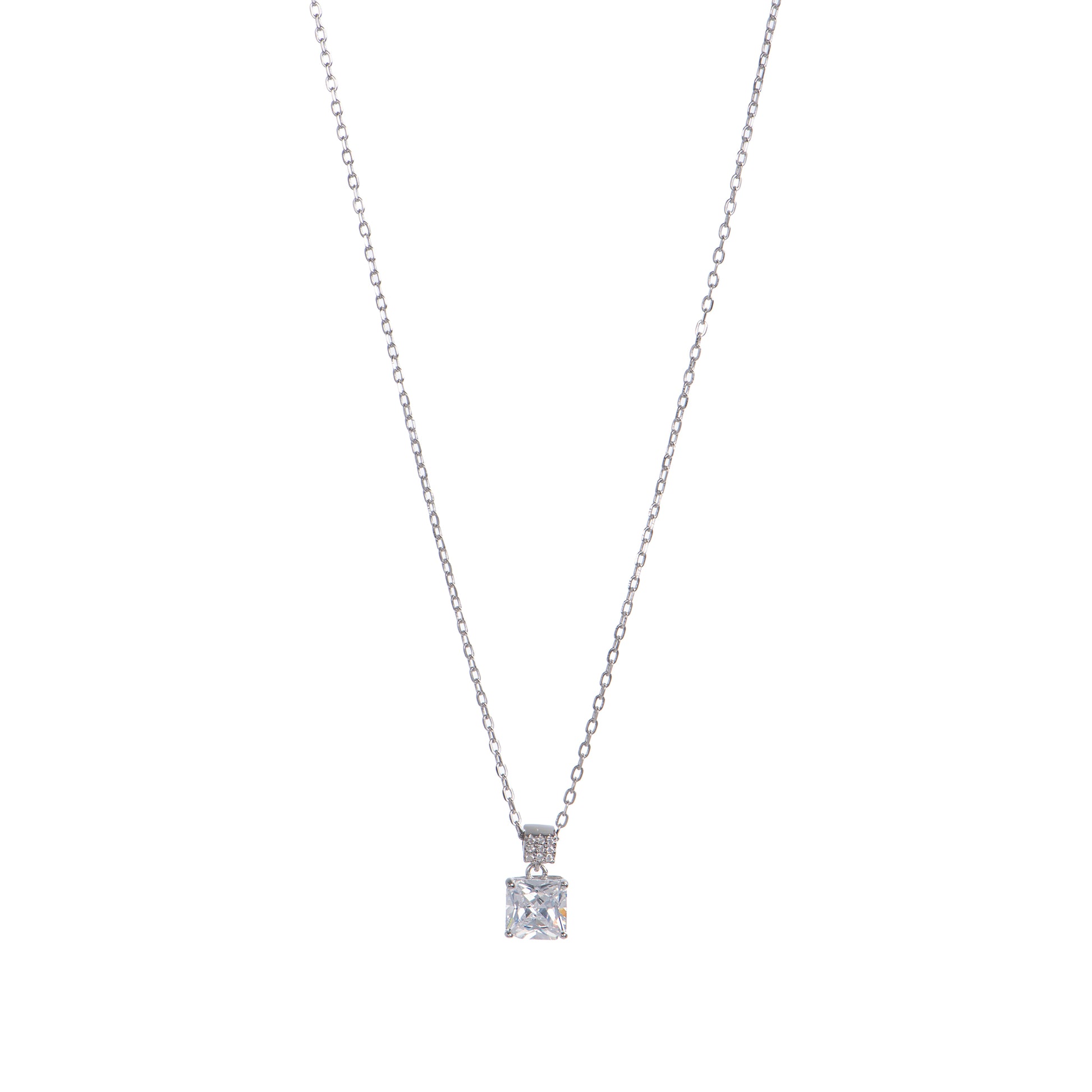 Collana pendenti in argento 925 con zirconi - Collana Square Grace