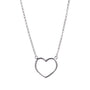 Collana con cuore in argento 925 - Collana Essence Heart – Cuore a Profilo in Argento 925