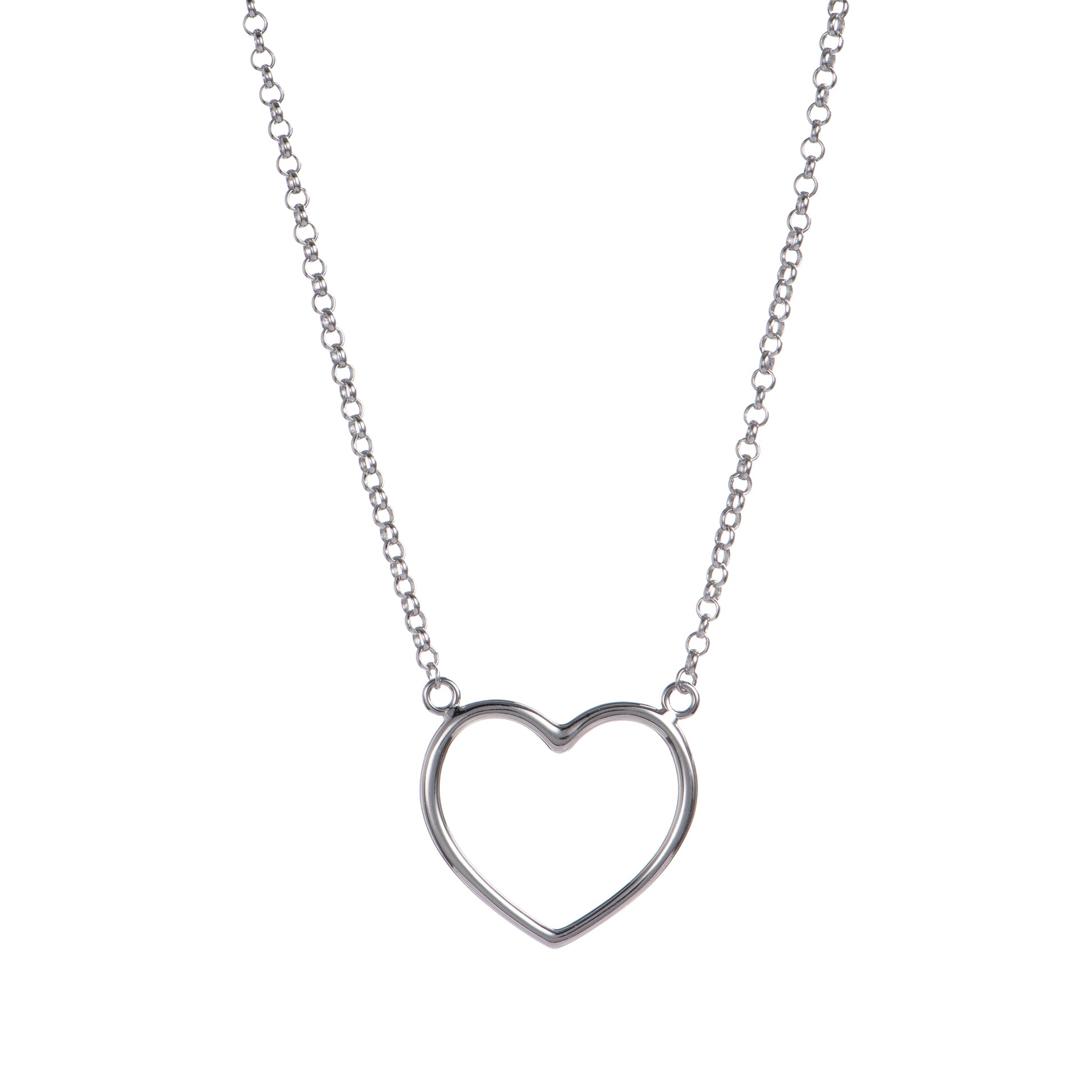 Collana con cuore in argento 925 - Collana Essence Heart – Cuore a Profilo in Argento 925