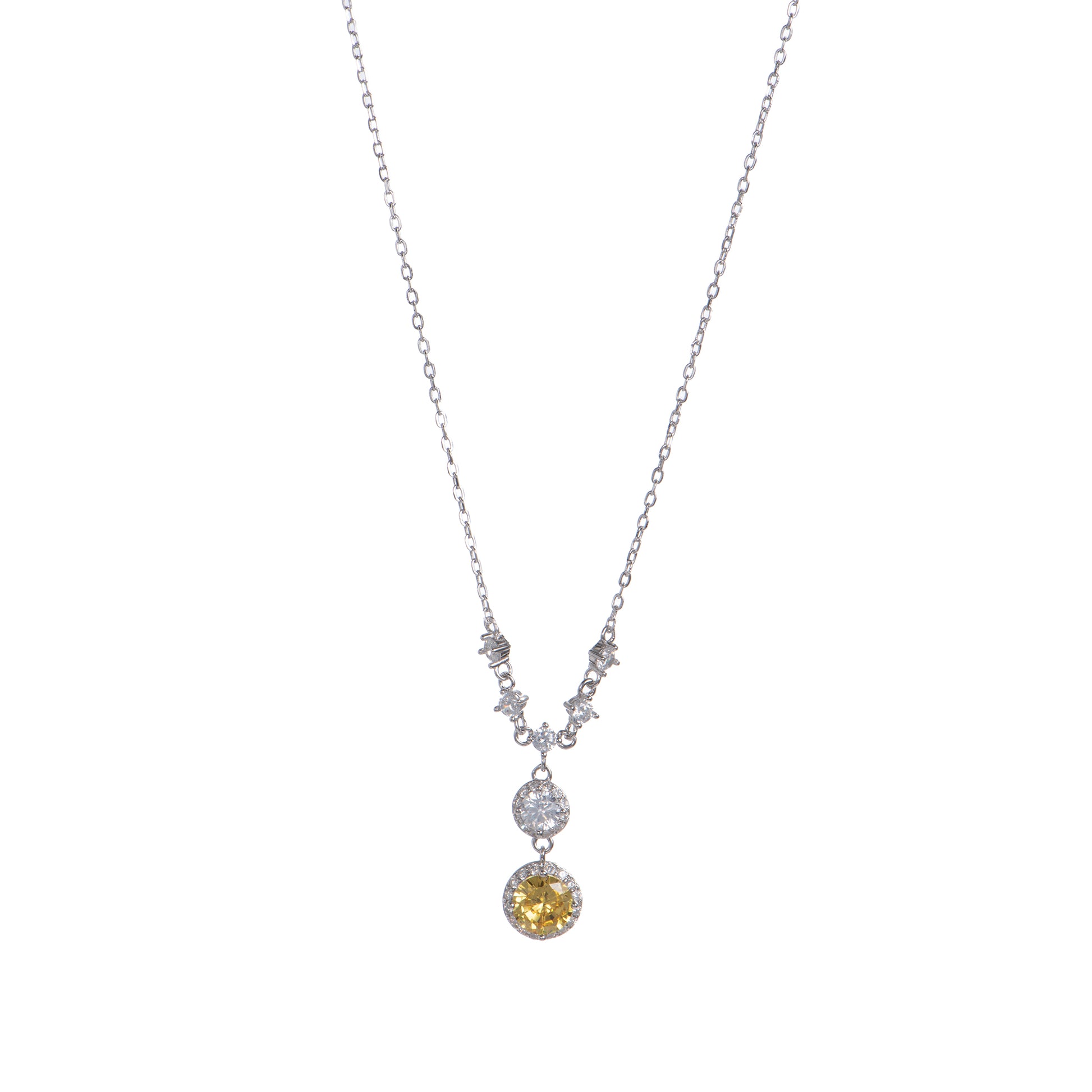 Collana pendenti in argento 925 con zirconi - Collana Crystal Serenity – Punto Luce Doppio in Argento 925
