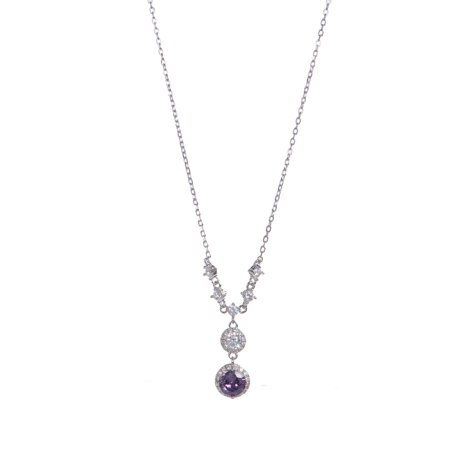 Collana pendenti in argento 925 con zirconi - Collana Crystal Serenity – Punto Luce Doppio in Argento 925