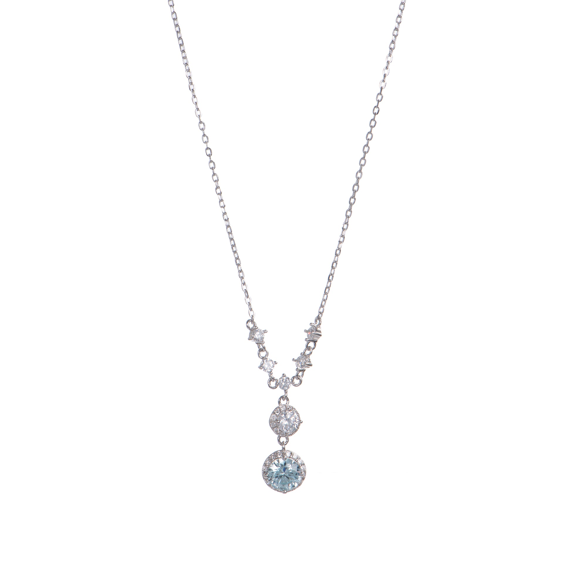 Collana pendenti in argento 925 con zirconi - Collana Crystal Serenity – Punto Luce Doppio in Argento 925