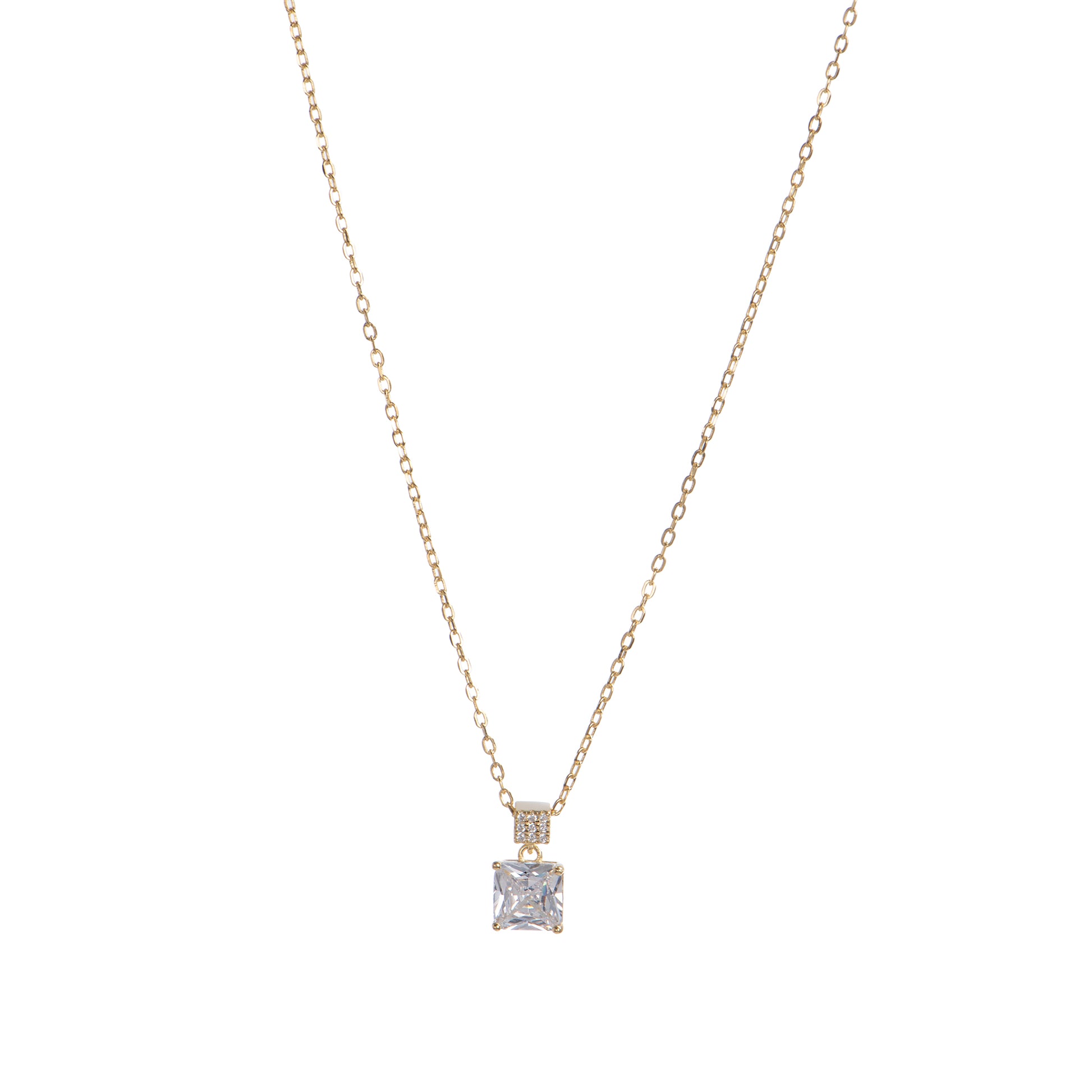 Collana pendenti in argento 925 con zirconi - Collana Square Grace