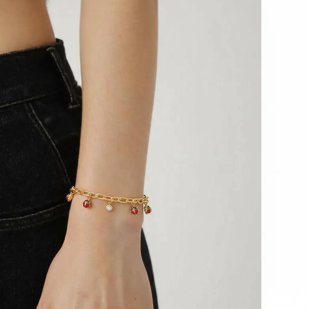 Bracciale pendenti dorato - Bracciale Dangle