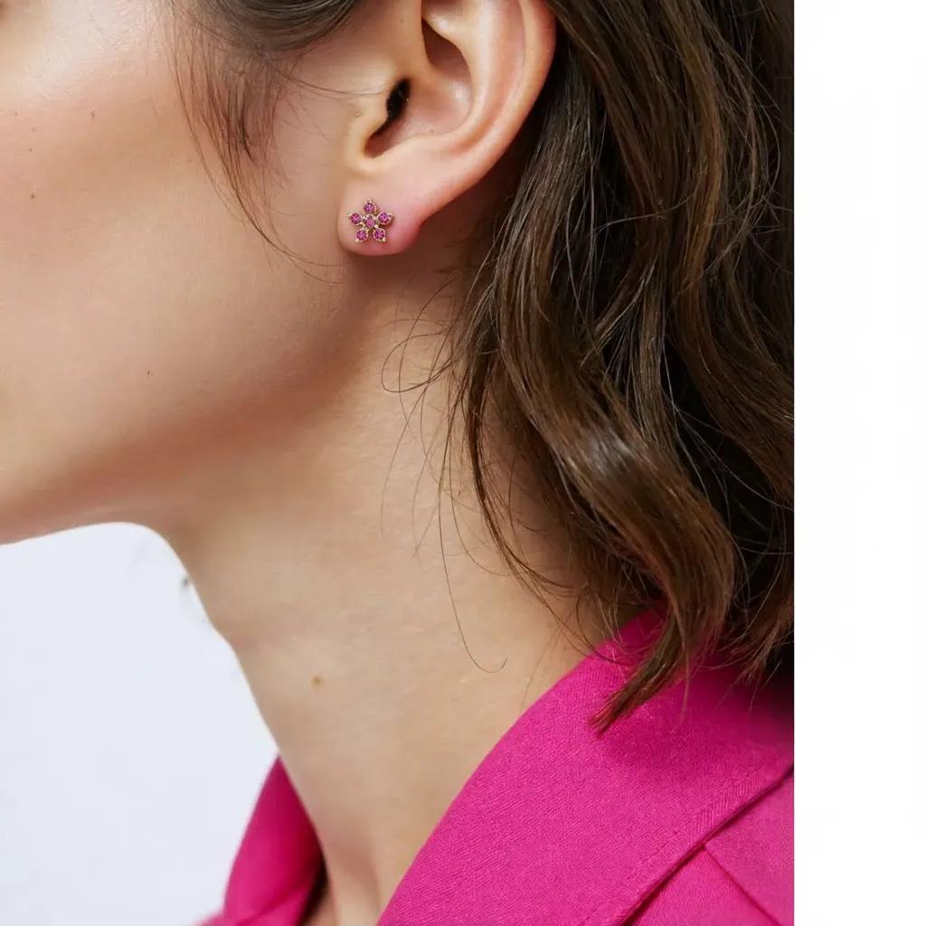 Orecchini pendenti in argento 925 con zirconi - Orecchini Floral Gem Argento 925