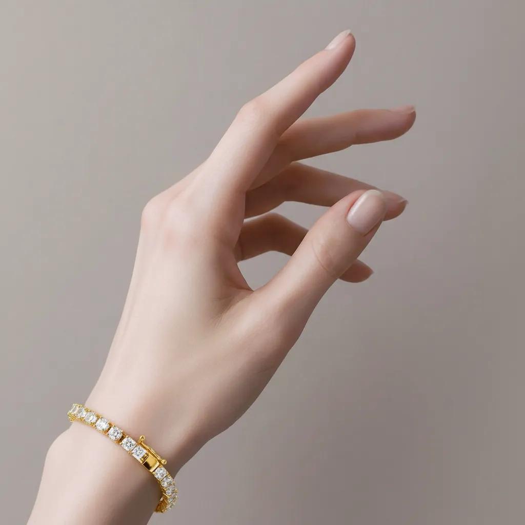 Bracciale in argento 925 con zirconi - Bracciale Royal Gold Infinity