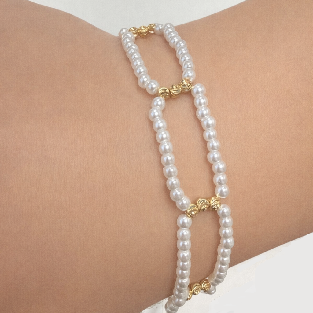 Bracciale dorato - Bracciale Perle