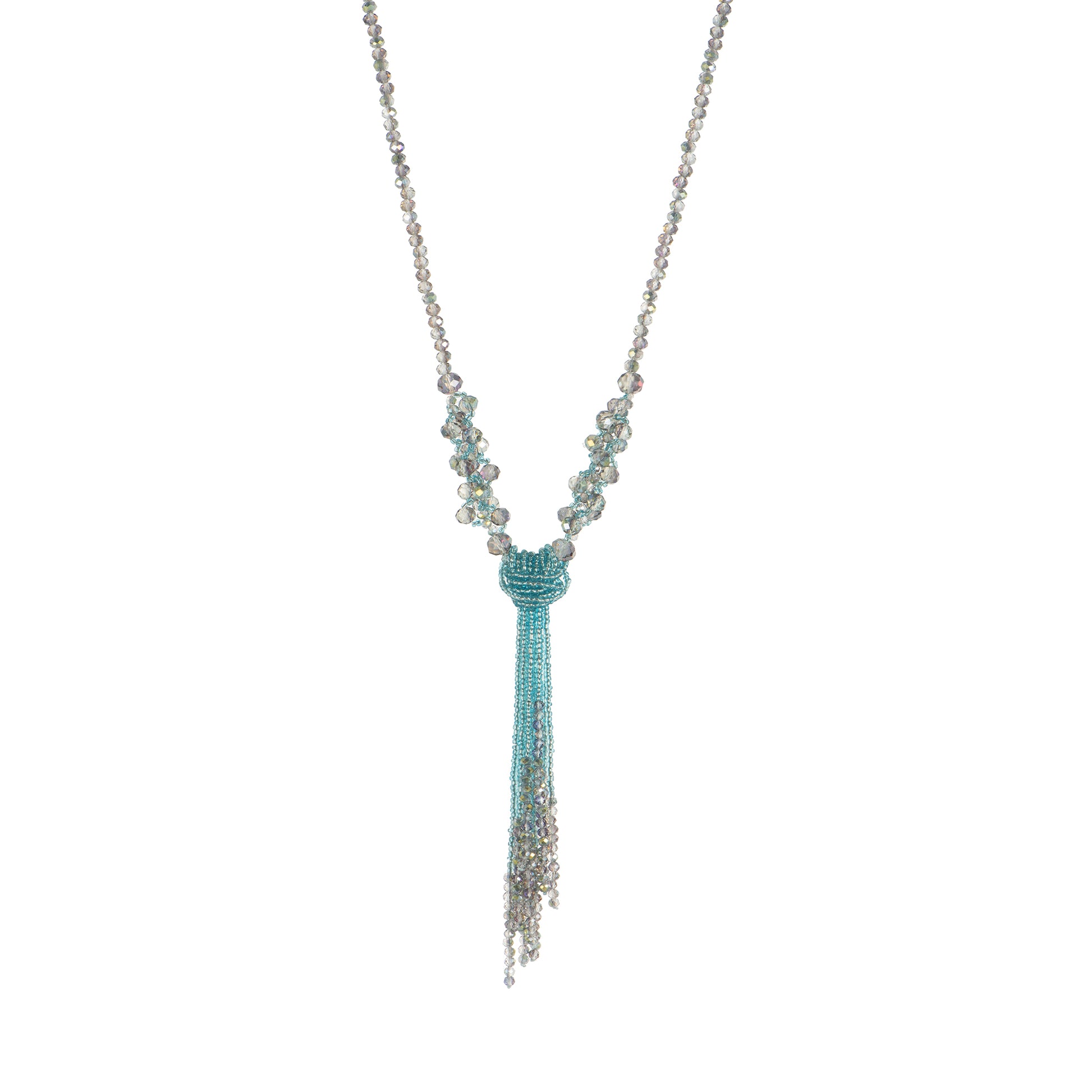 Collana pendenti - Collana Extralong Lariat - grigioazzurro