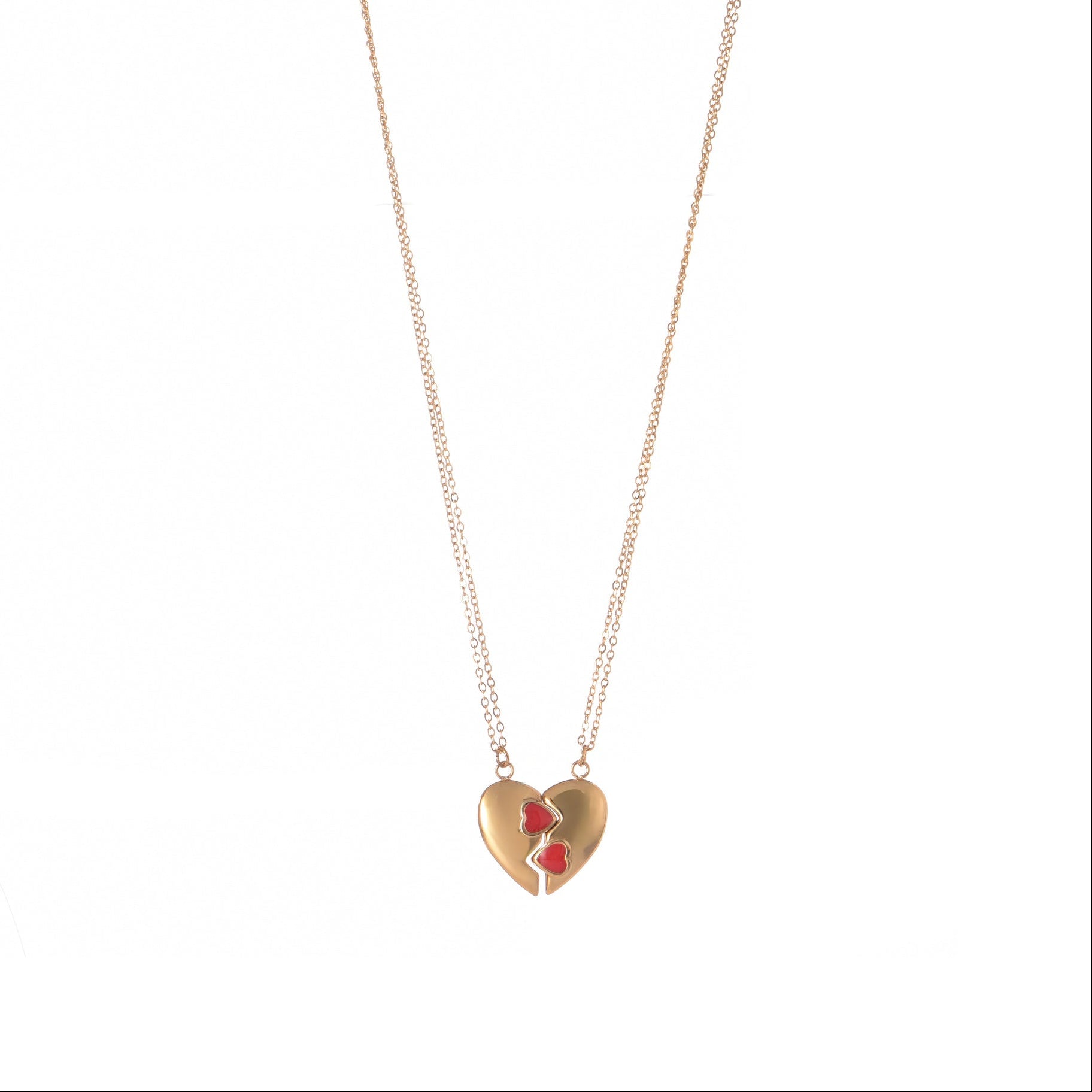 Collana con cuore dorato - Collana Two hearts, One Love